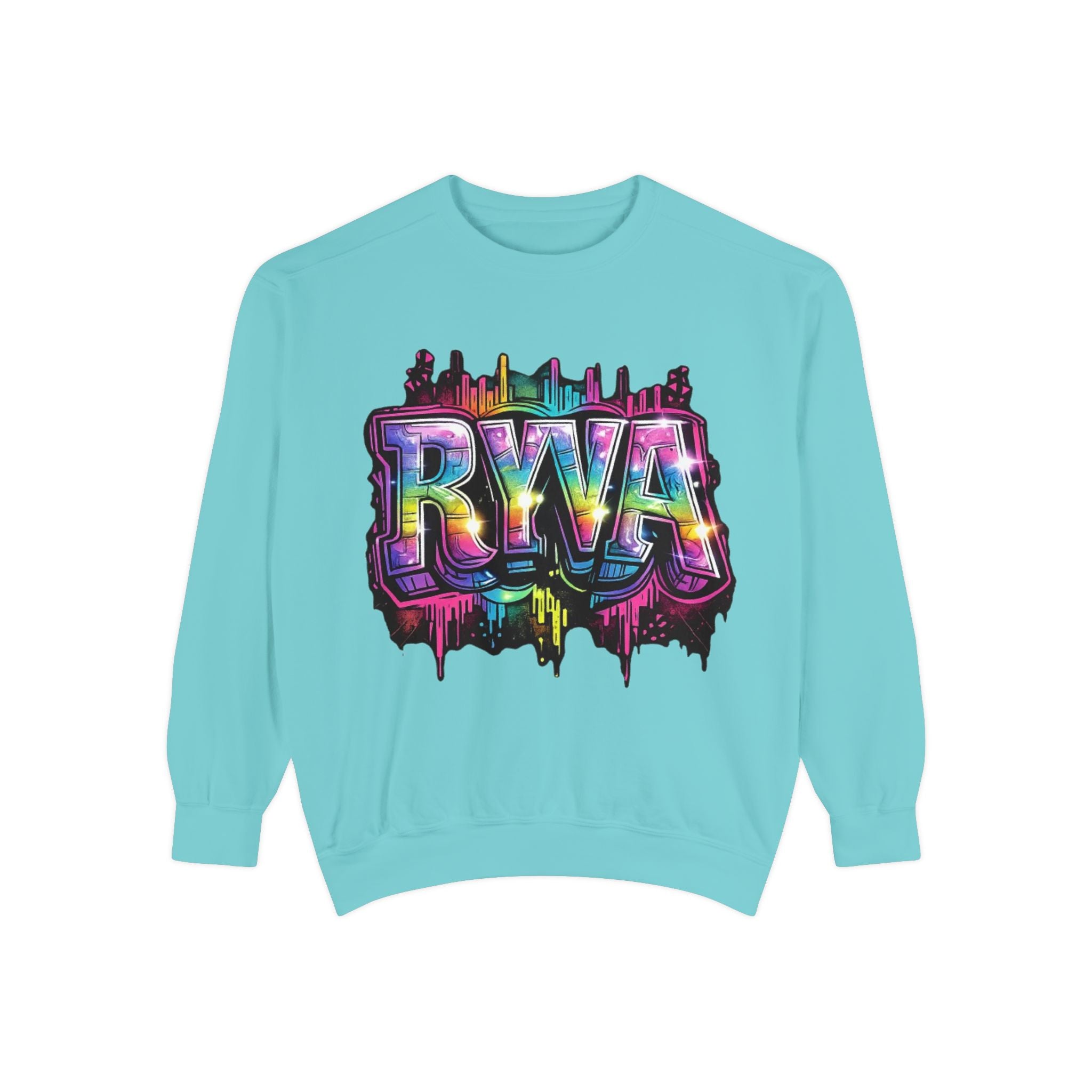 RVA Rainbow Graffiti Sweatshirt — Vibrant Richmond City Pullover