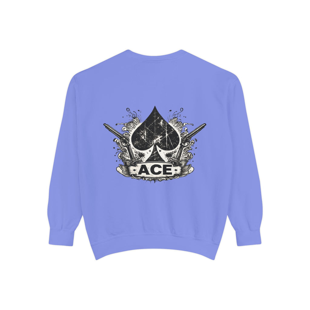 Ace Spade Sweatshirt — Vintage Distressed Card Graphic Crewneck