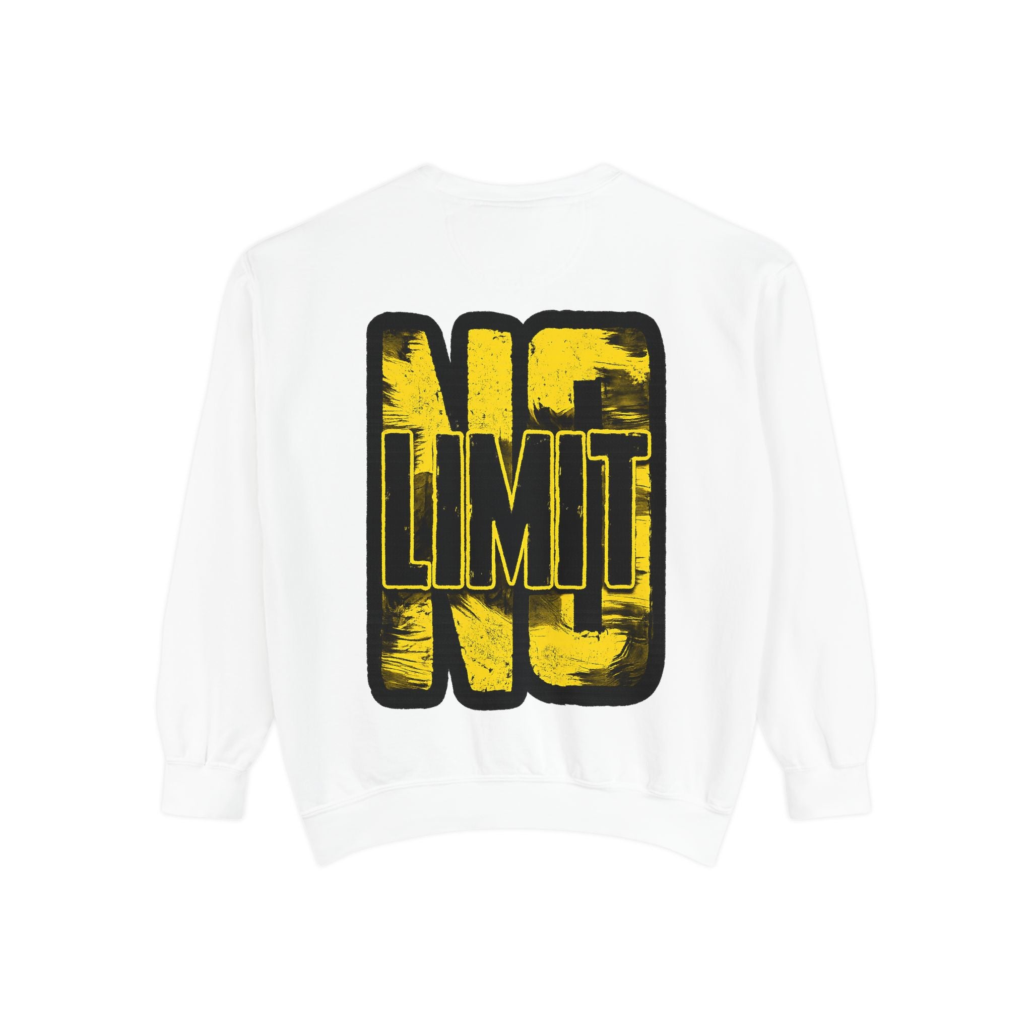 No Limit Sweatshirt — Bold Yellow Graphic Crewneck