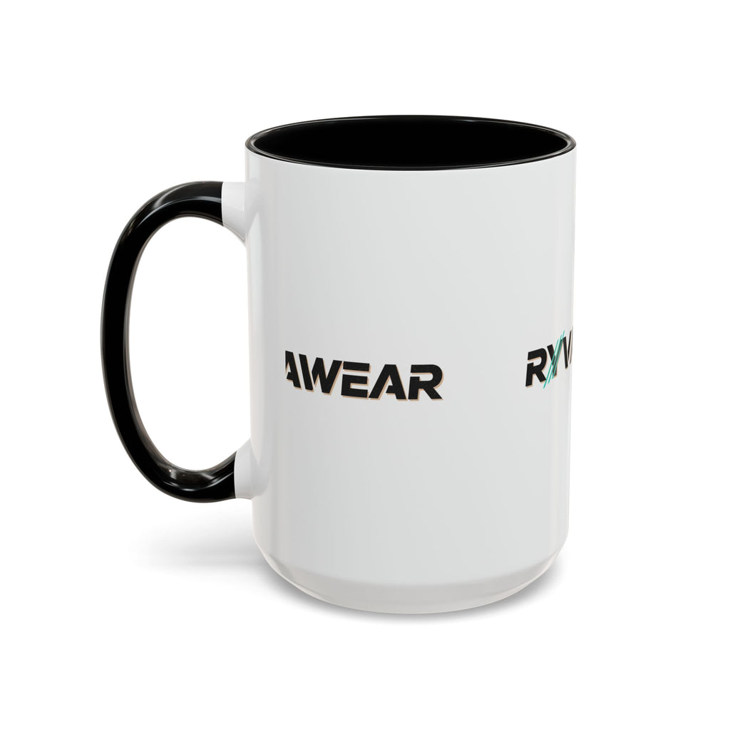 RyvaWear Logo Accent Coffee Mug — Black-Trim Ceramic Coffee Cup (11/15oz)