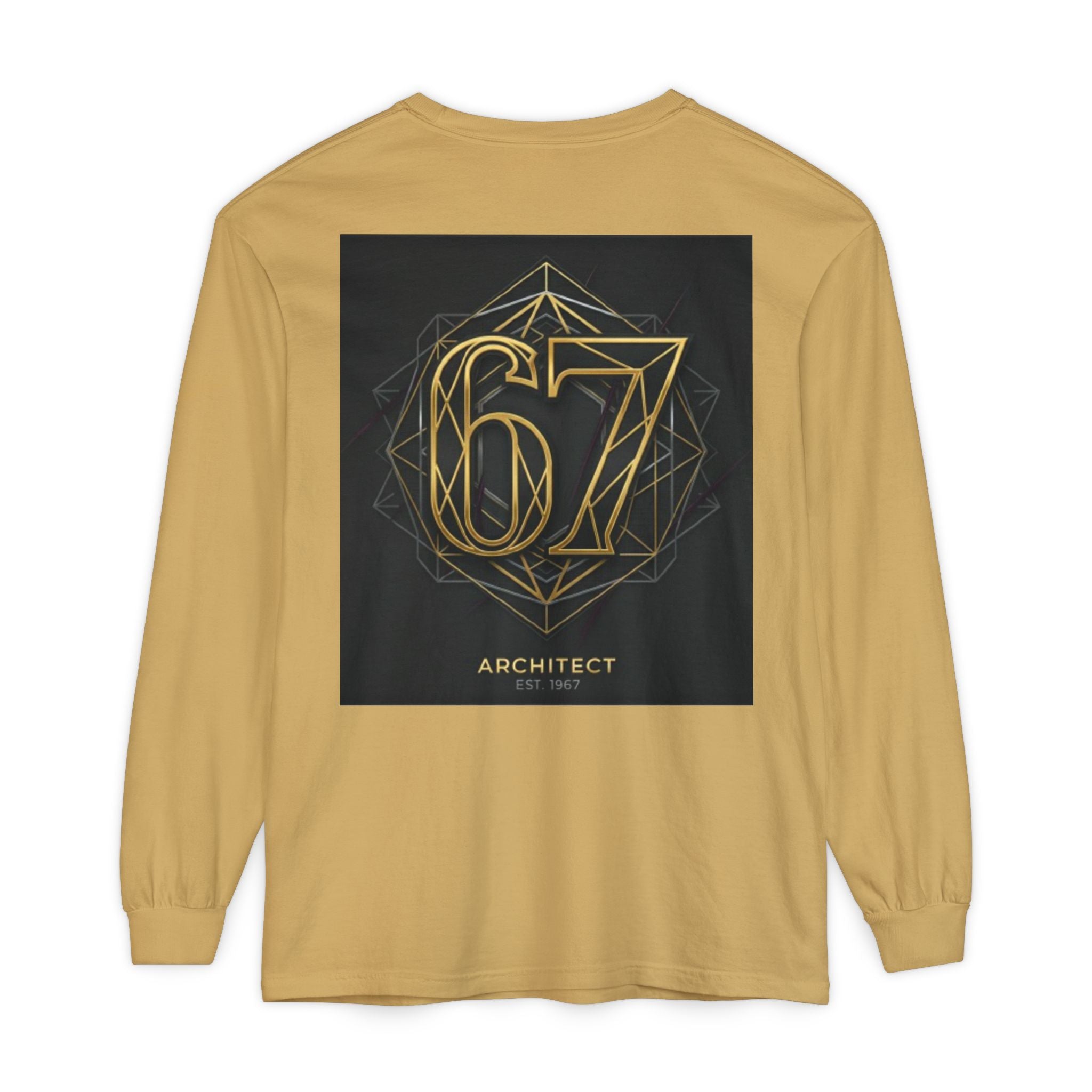 Architect '67' Long Sleeve T‑Shirt — Geometric Gold Back Print