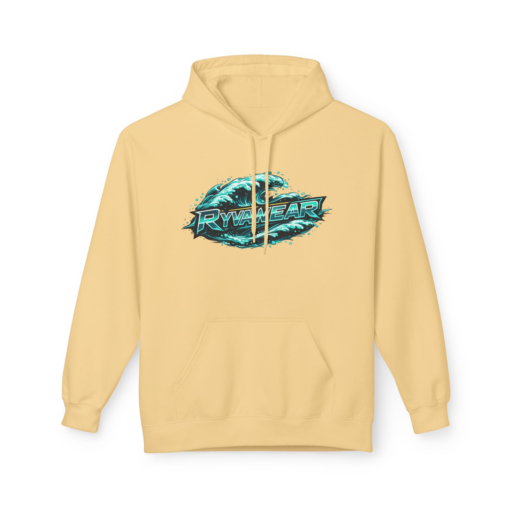 Hoodie — Retro Teal 'Rivestar' Surf Wave Logo Pullover