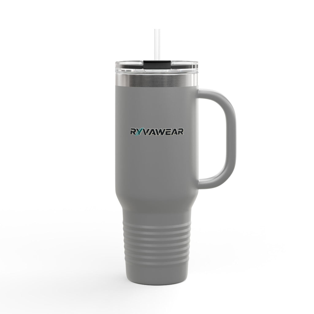 40oz Insulated Travel Mug – Large Vacuum Tumbler with Handle & Straw, Keeps Drinks Hot or Cold