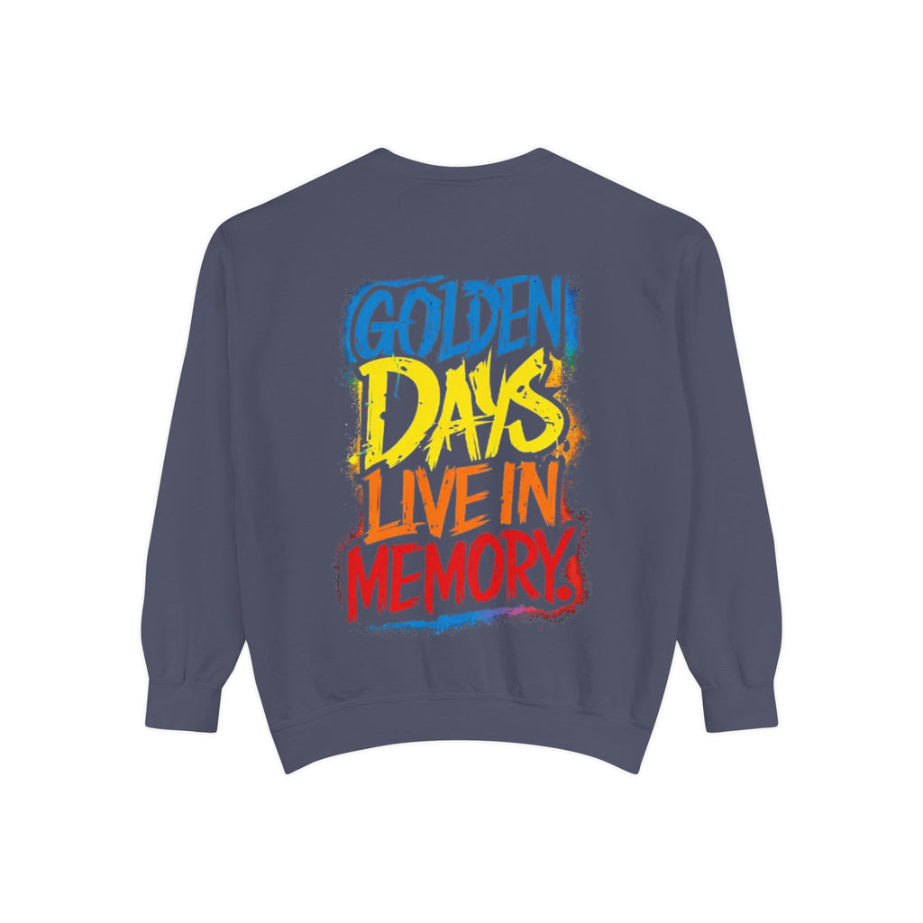 Golden Days Live In Memory Sweatshirt - Retro Brushstroke Graphic Crewneck