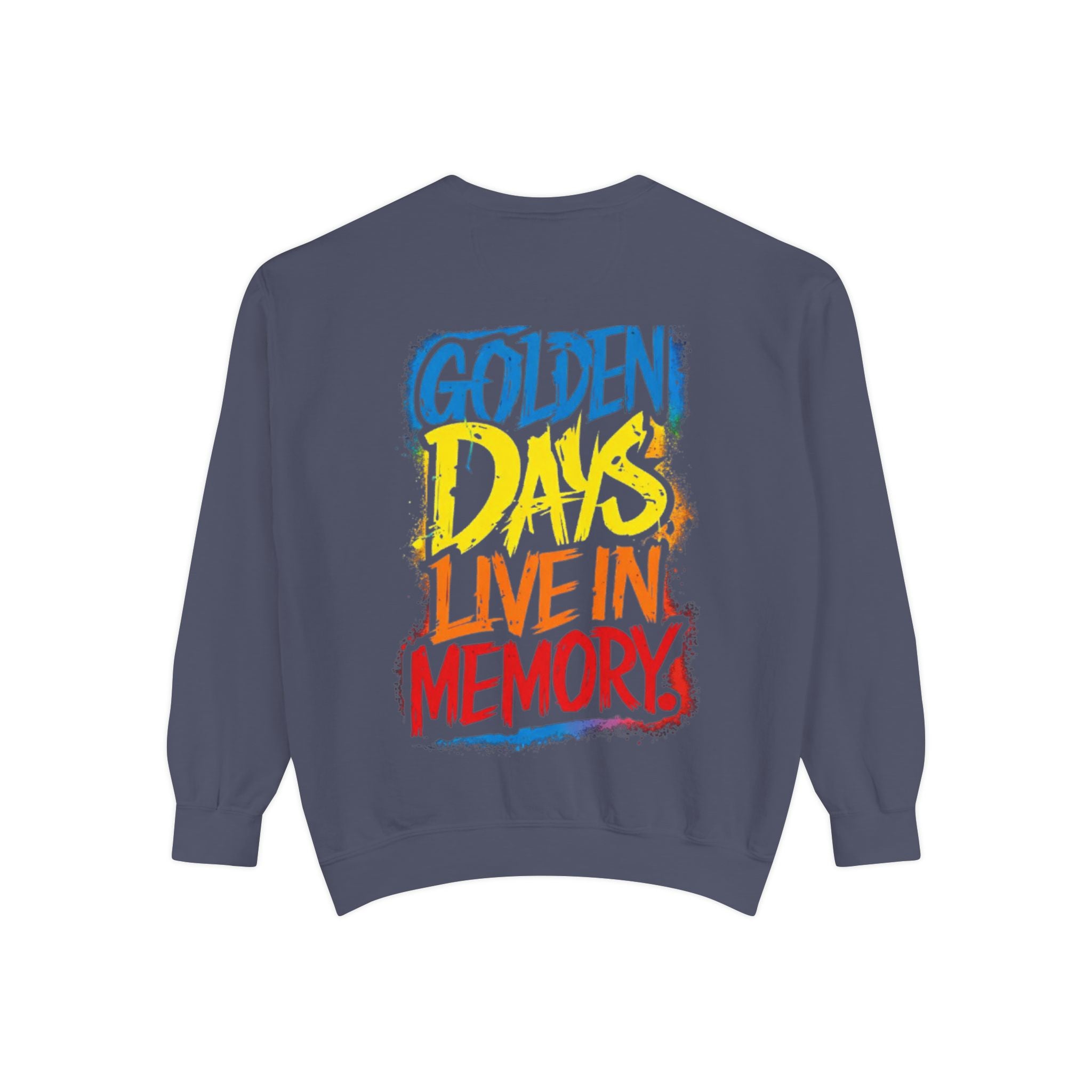 Golden Days Live In Memory Sweatshirt - Retro Brushstroke Graphic Crewneck