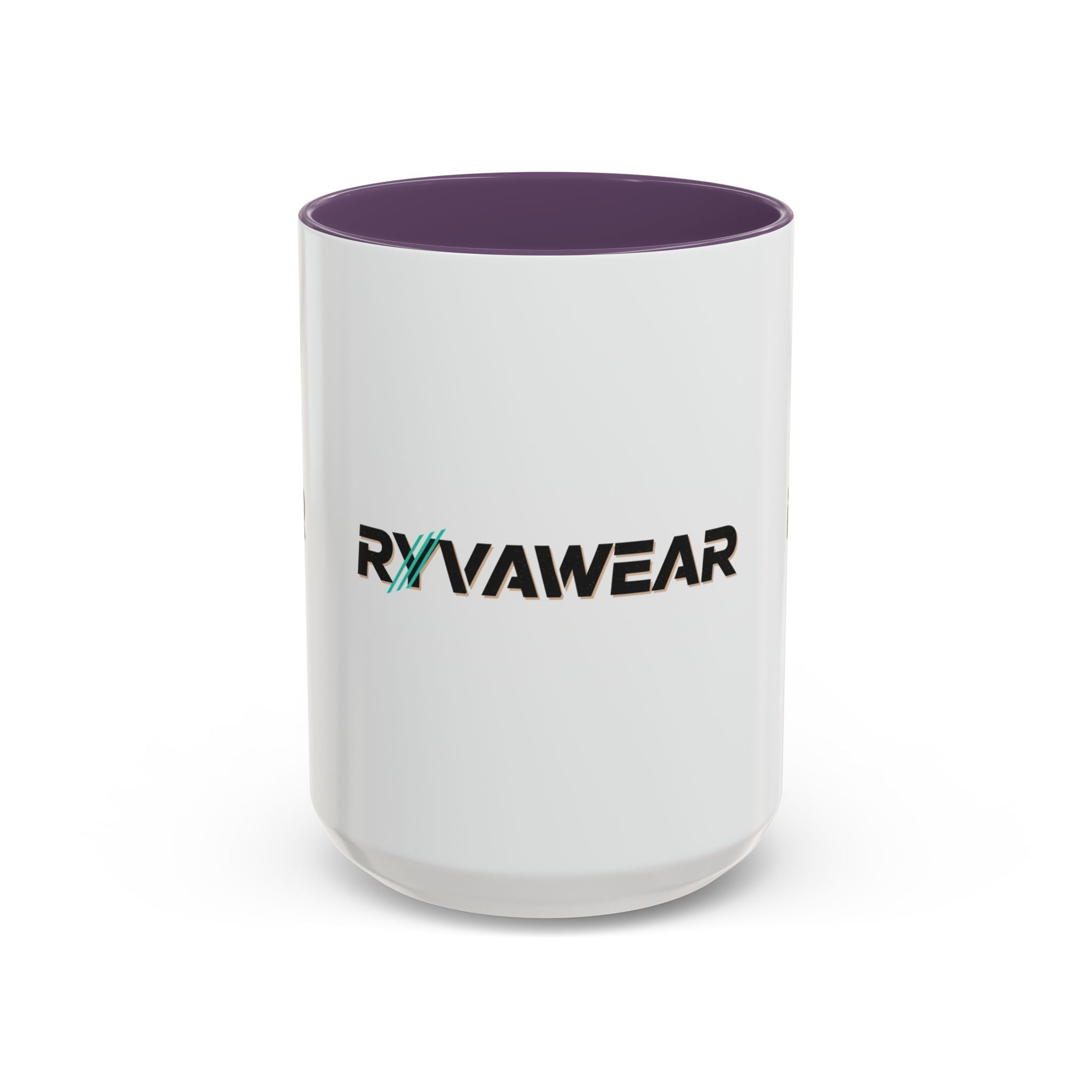 RyvaWear Logo Accent Coffee Mug — Black-Trim Ceramic Coffee Cup (11/15oz)