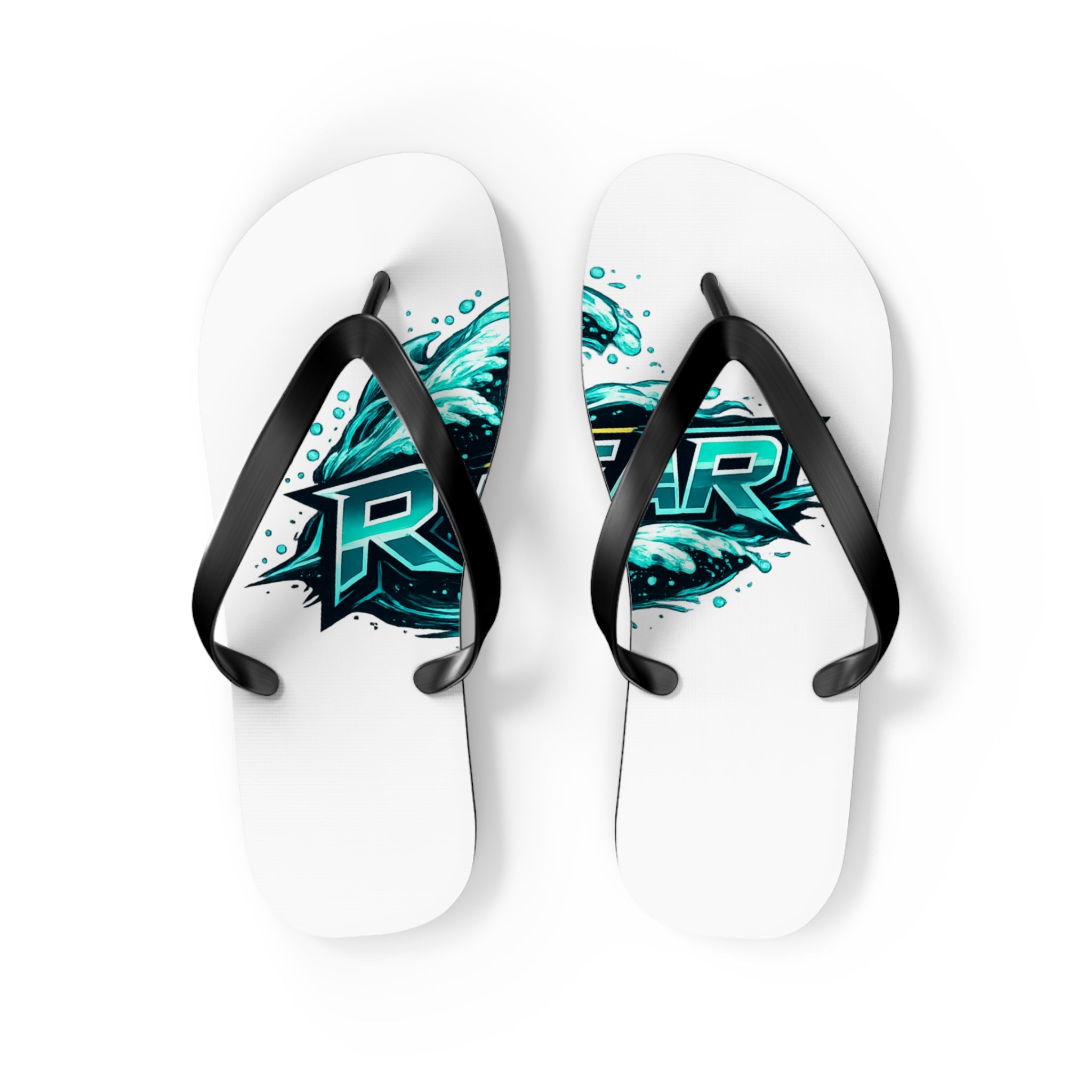 Rider Teal Splash Flip Flops — Graphic Beach Sandals