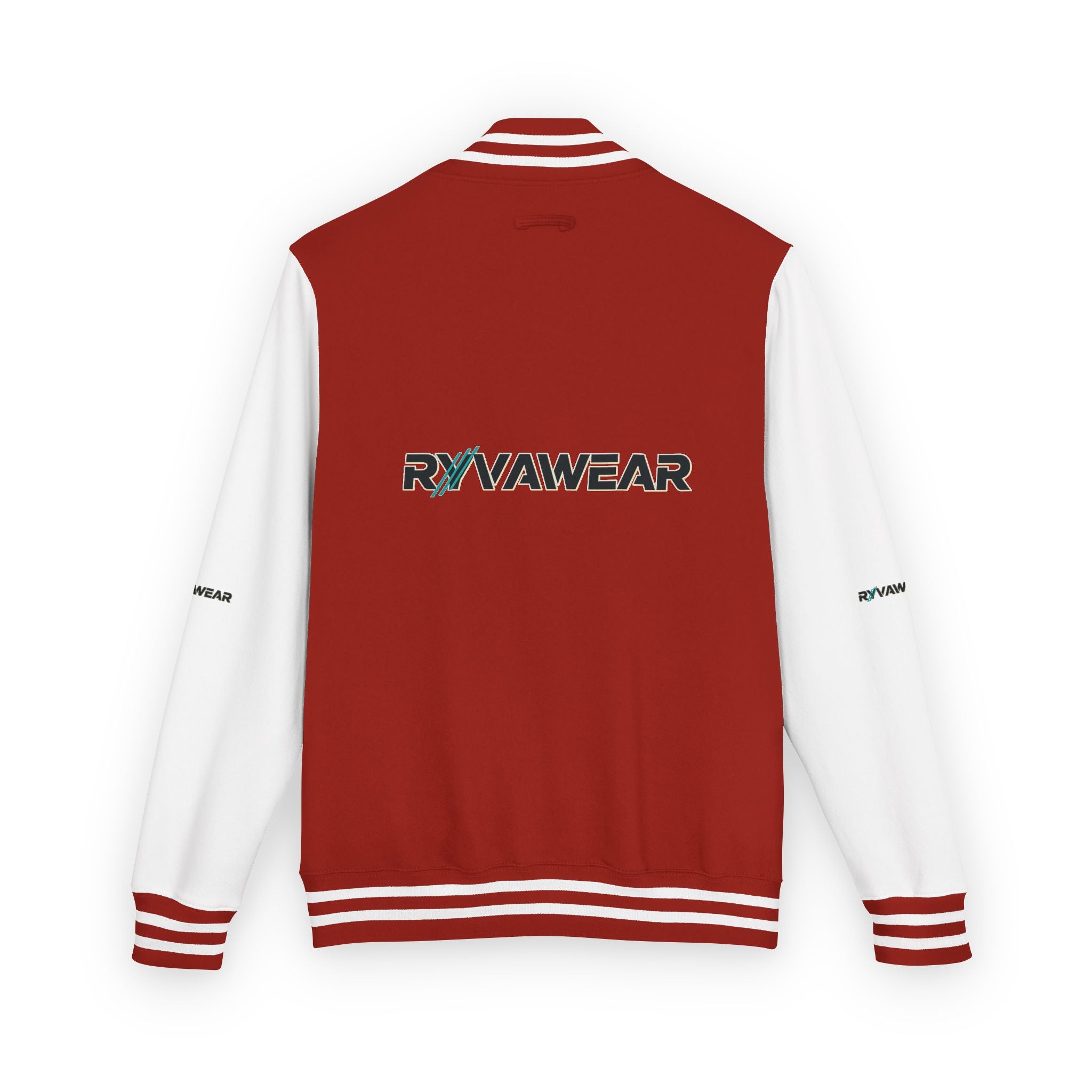 Letterman Jacket — Red & White 'RYVAWEAR' Varsity Bomber