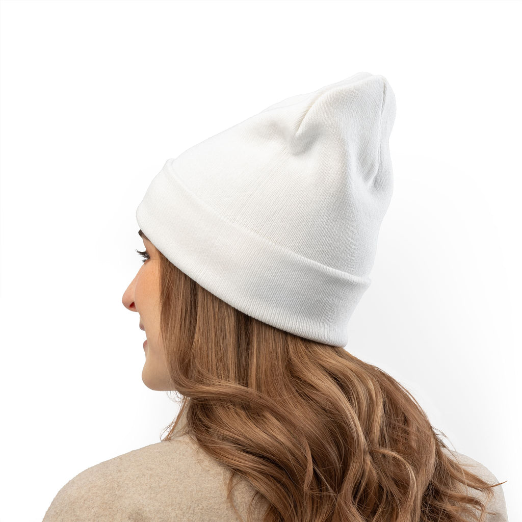 Embroidered Knit Beanie — Minimal 'RYVAWEAR' Cuff Hat