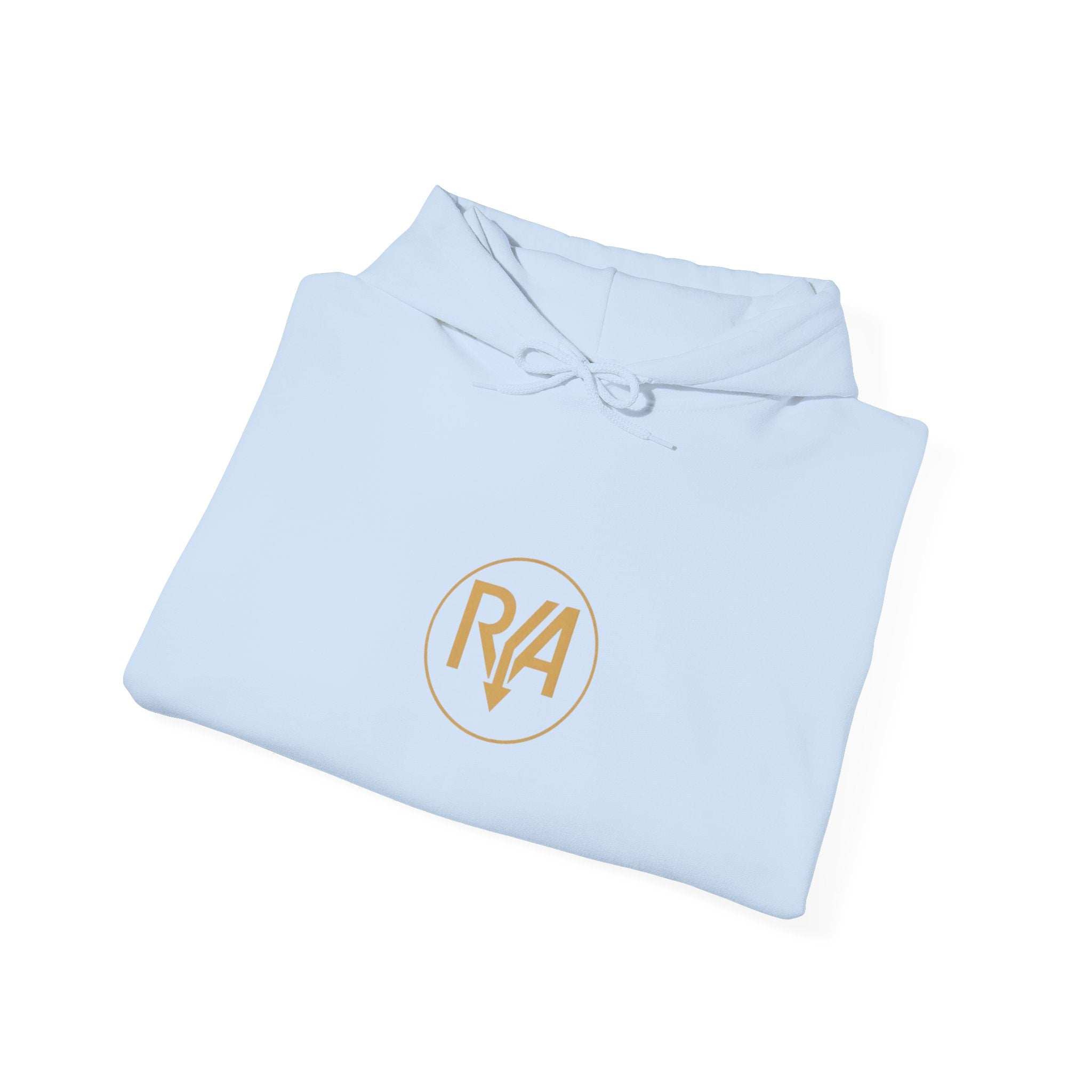 Love Graphic Hoodie — Minimal White Pullover with Gold Logo