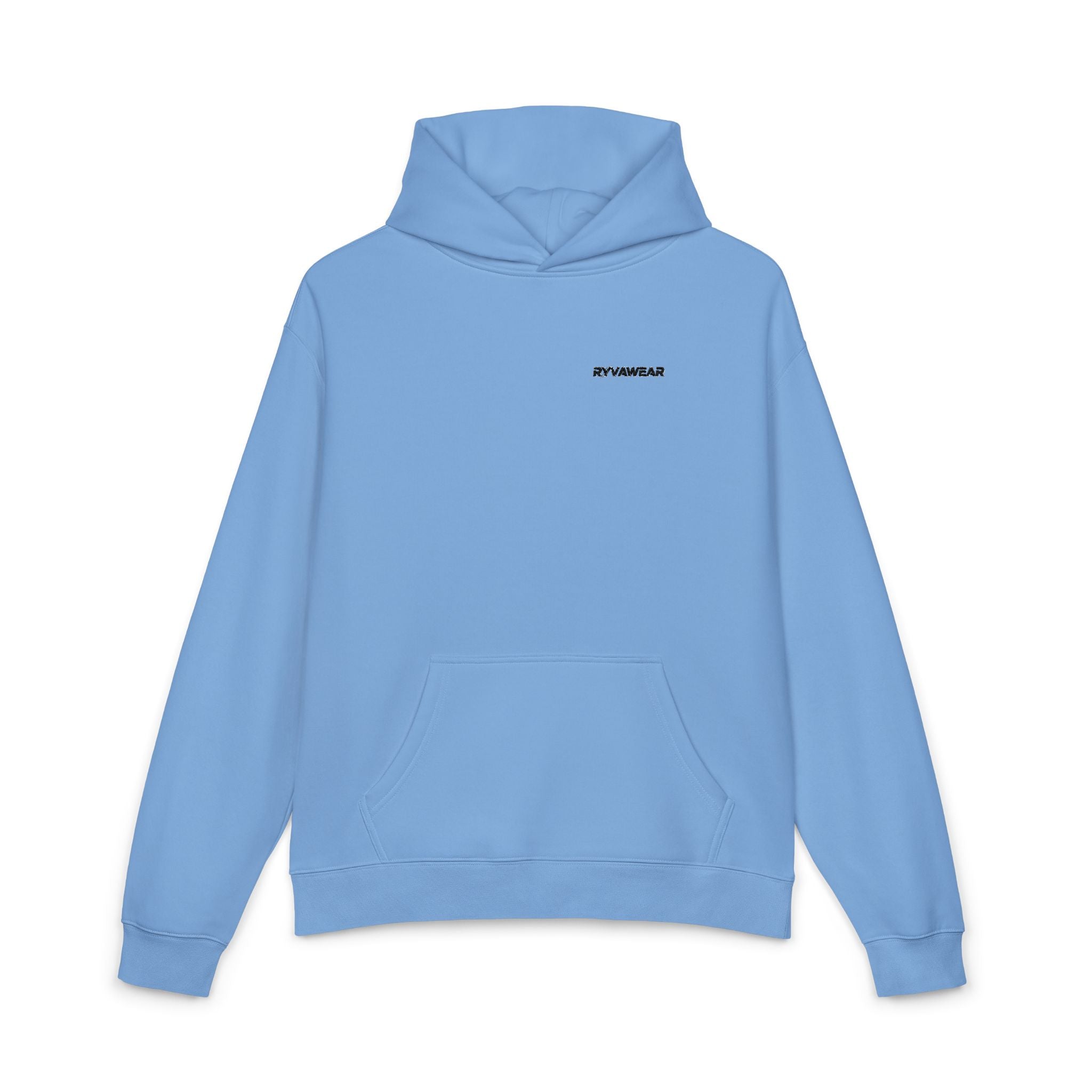 Relaxed Hoodie — Minimal White Pocket Patch Hoodie