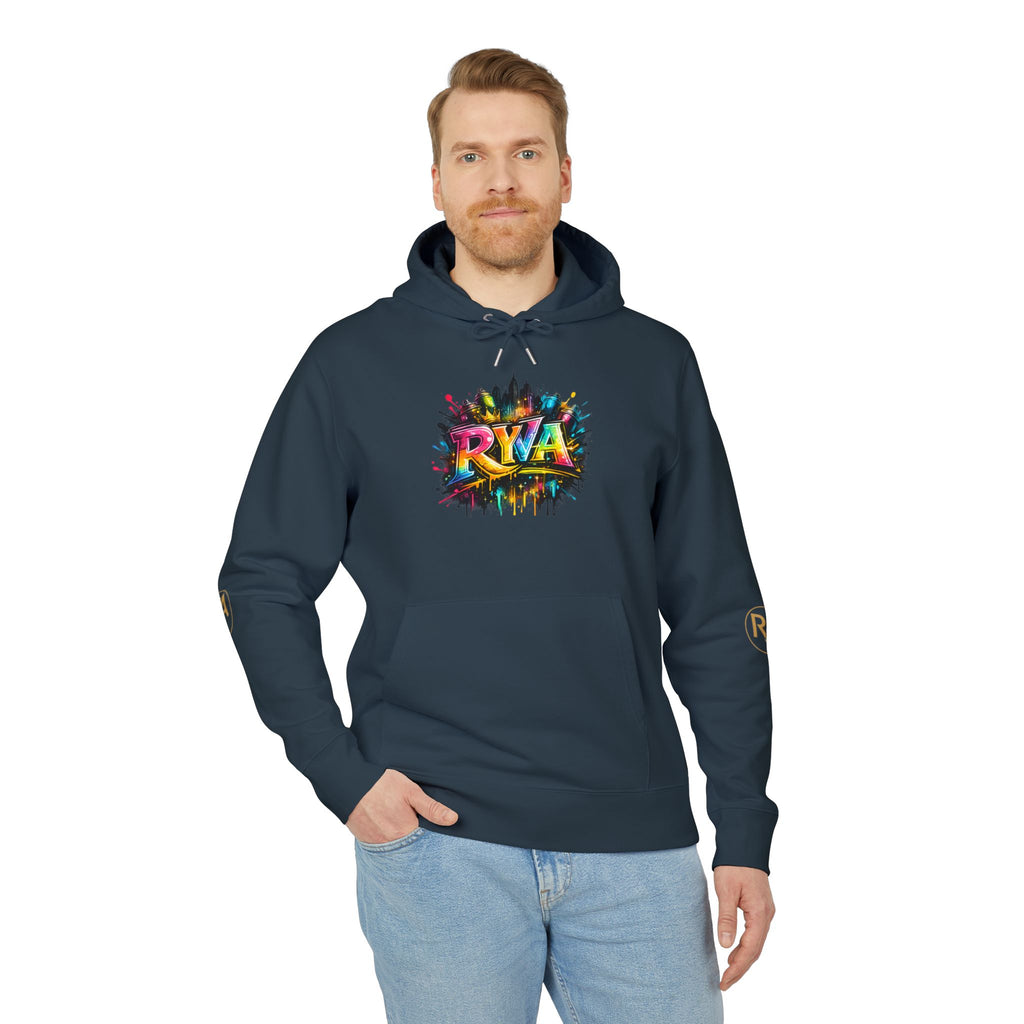 Color Splash RYA Hoodie — Graphic White Pullover with Vibrant Logo