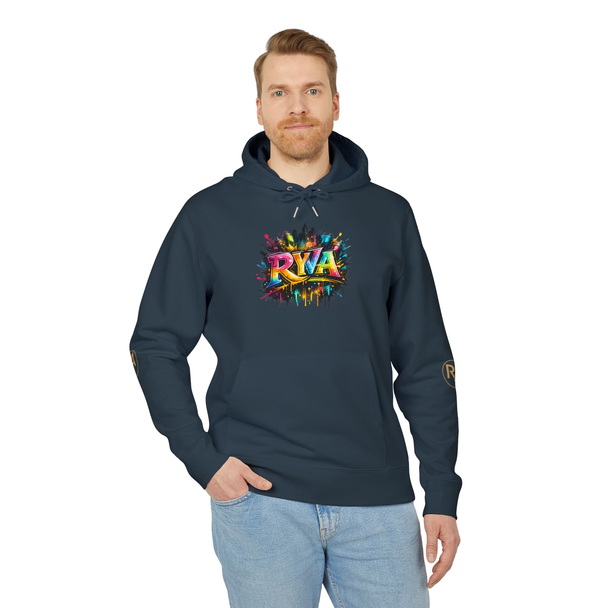 Color Splash RYA Hoodie — Graphic White Pullover with Vibrant Logo