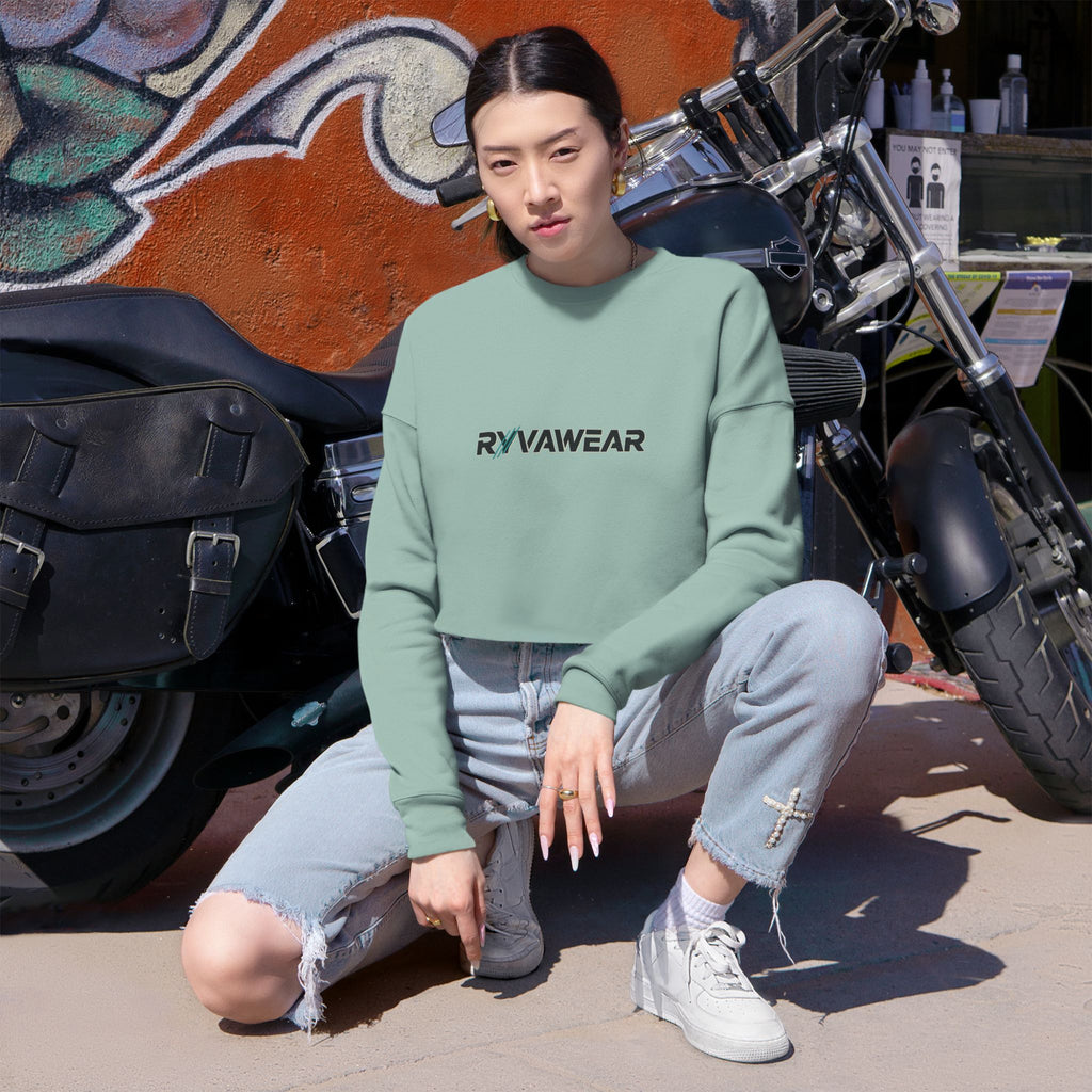 RYVAWEAR Cropped Sweatshirt — Women's Box Logo Casual Crop Top