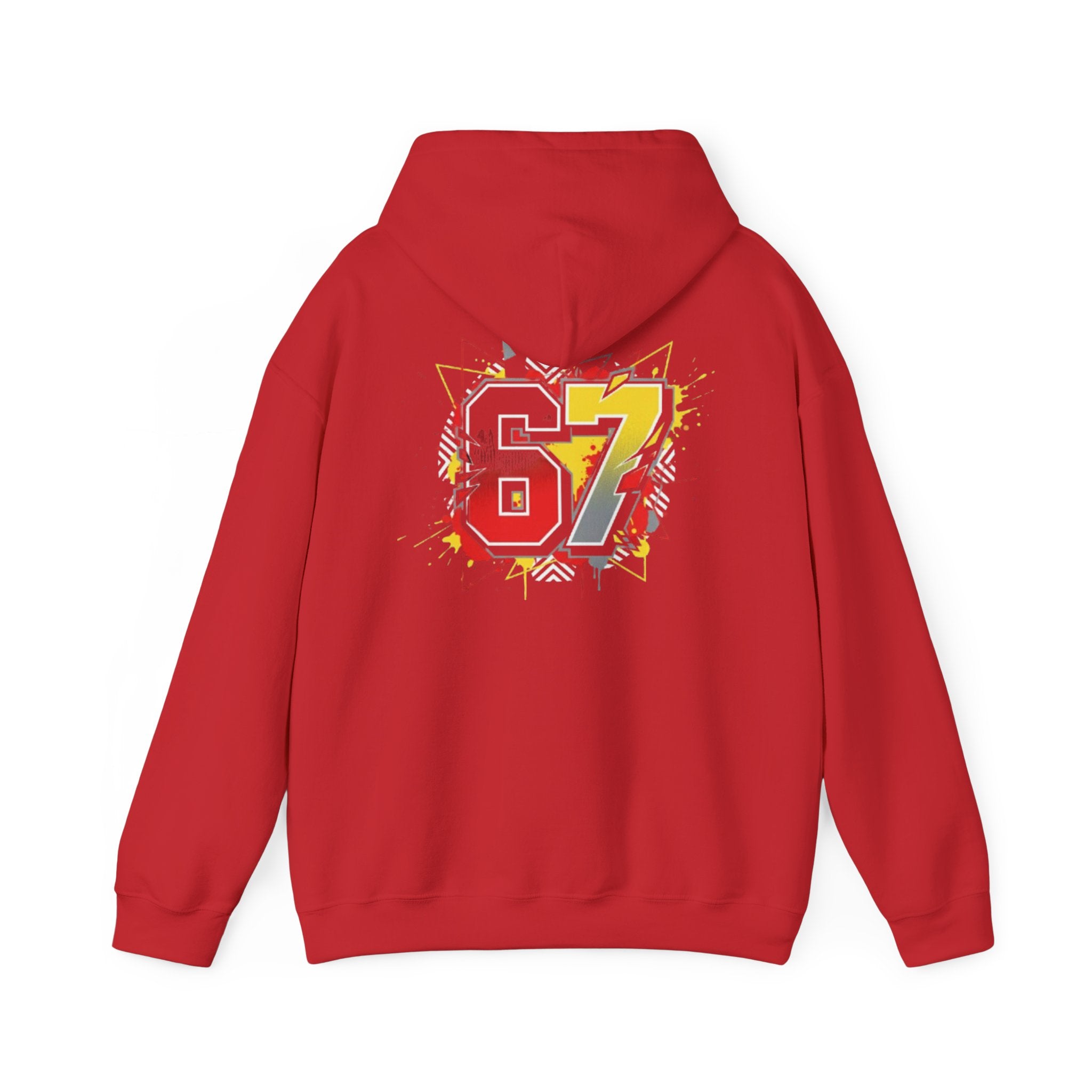 67 Sports Number Graphic Hoodie — Retro Streetwear Pullover