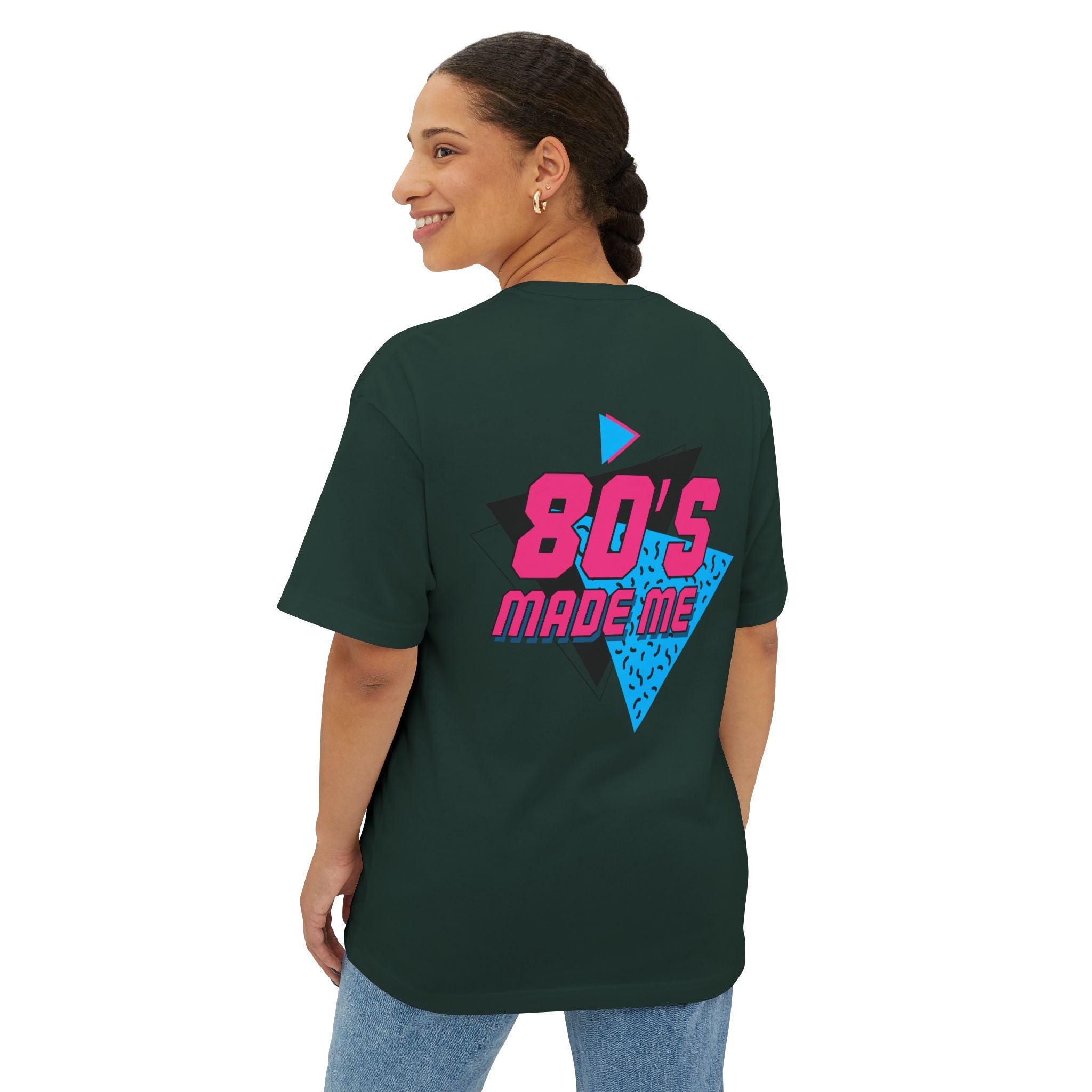 80's Made Me Oversized Boxy Tee — Retro 1980s Graphic T-Shirt