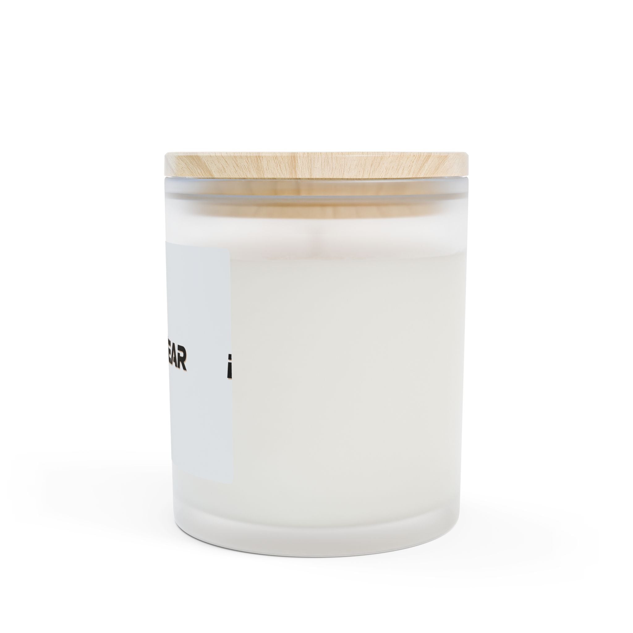 Frosted Glass Candle — Ryvawear Logo Soy Candle, 11 oz Wooden Lid