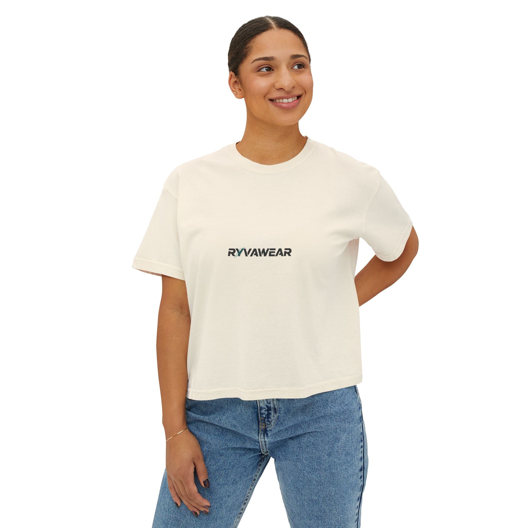 RYVAWEAR Women's Boxy Tee — Minimal Logo Cropped T-Shirt