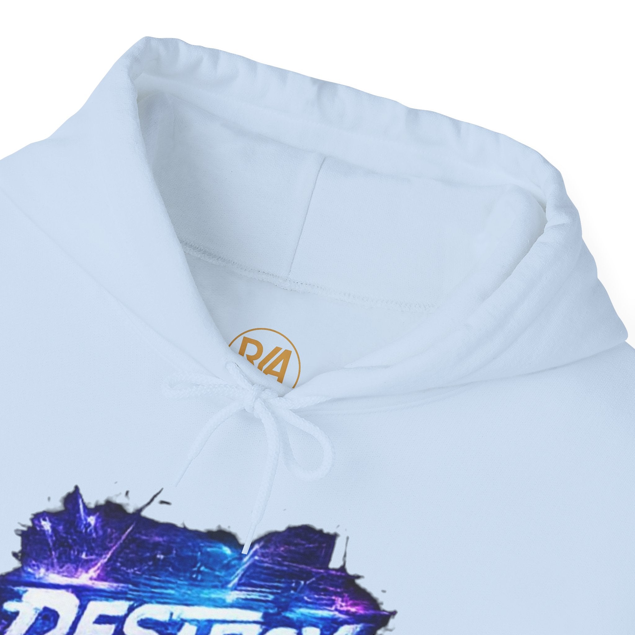 Destroy Graphic Hoodie - Retro Cosmic Brushstroke Pullover