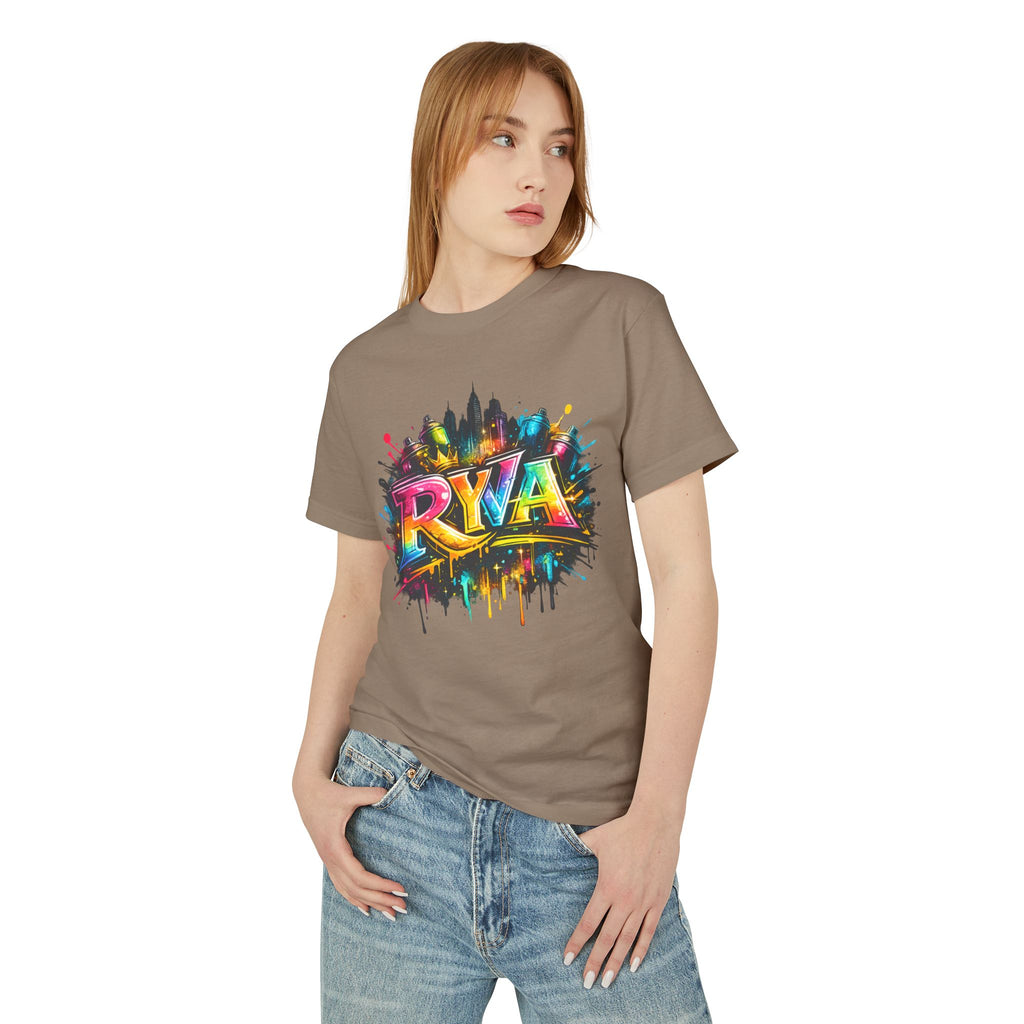 RYA Graffiti Skyline Tee — Colorful Urban Street Art T-Shirt