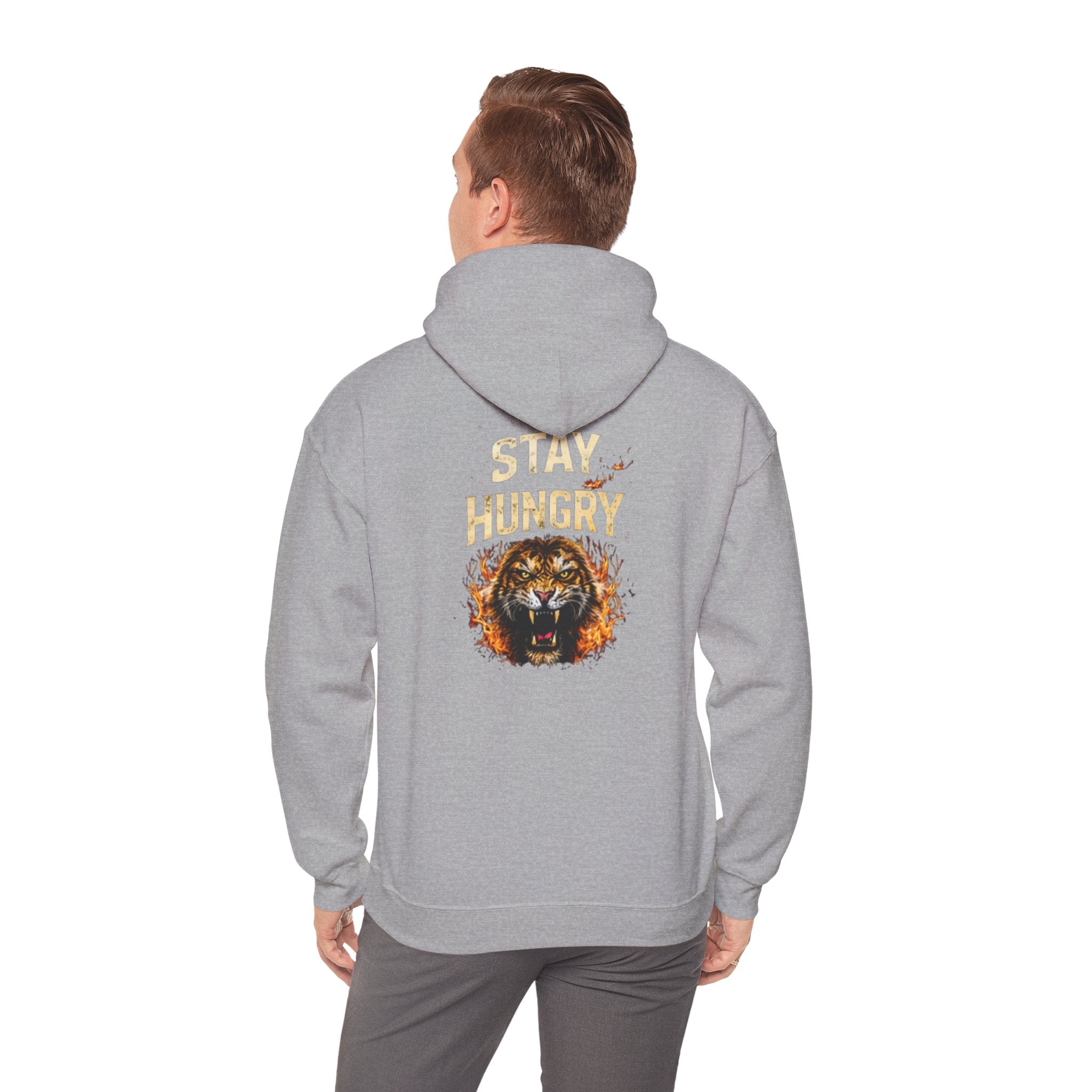 Lion "Stay Hungry" Hoodie – Motivational Graphic Pullover