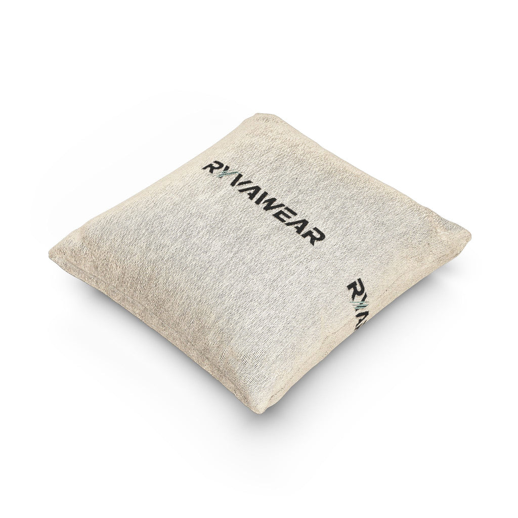 Woven Pillow — Neutral Text Accent Throw Pillow (RYANWEAR)