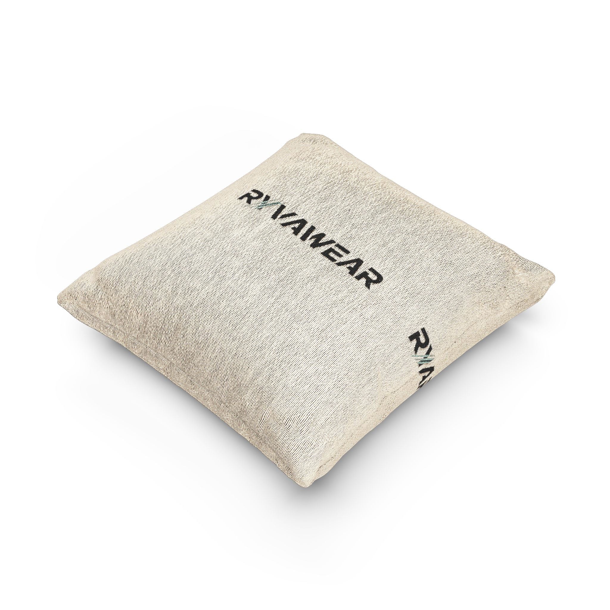 Woven Pillow — Neutral Text Accent Throw Pillow (RYANWEAR)