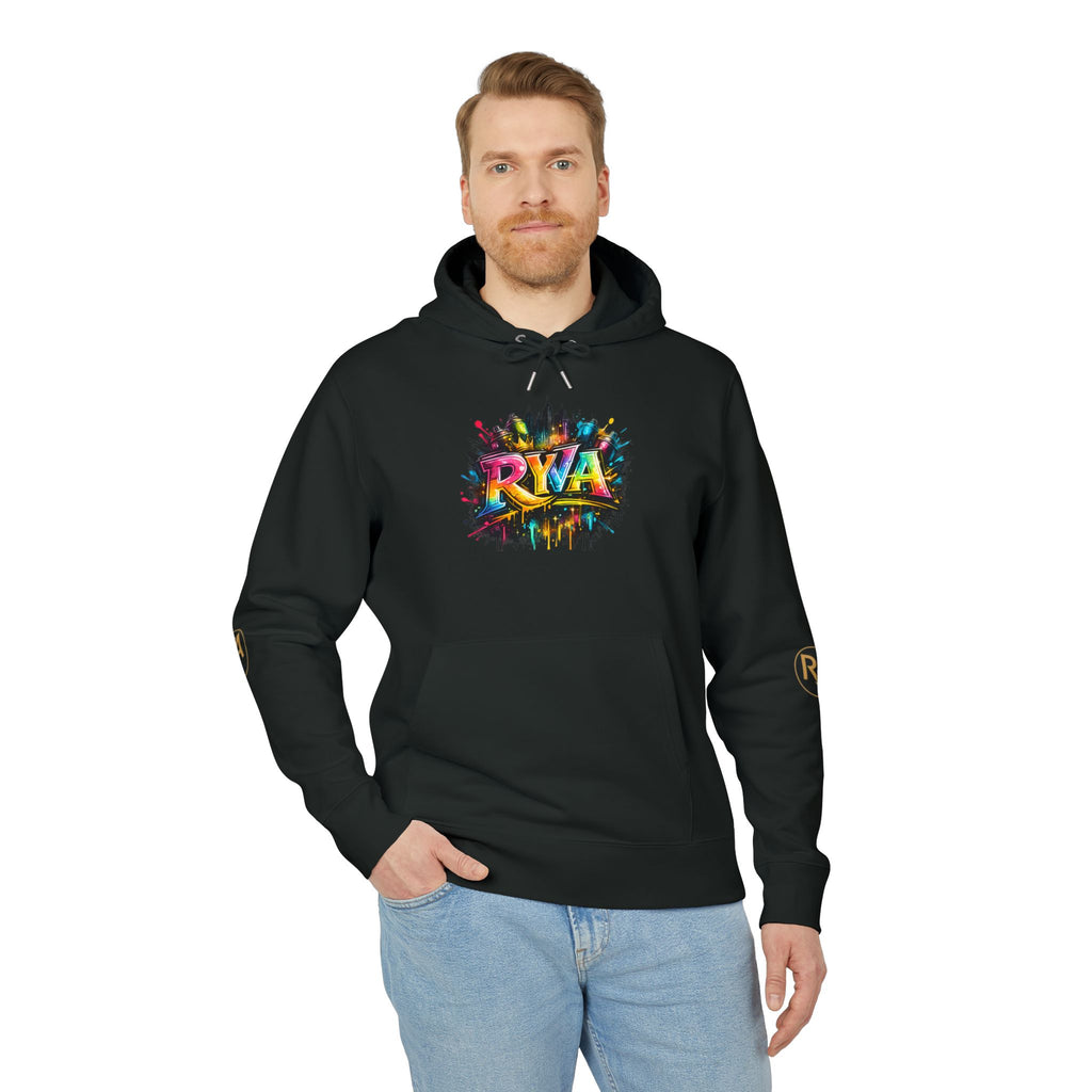 Color Splash RYA Hoodie — Graphic White Pullover with Vibrant Logo