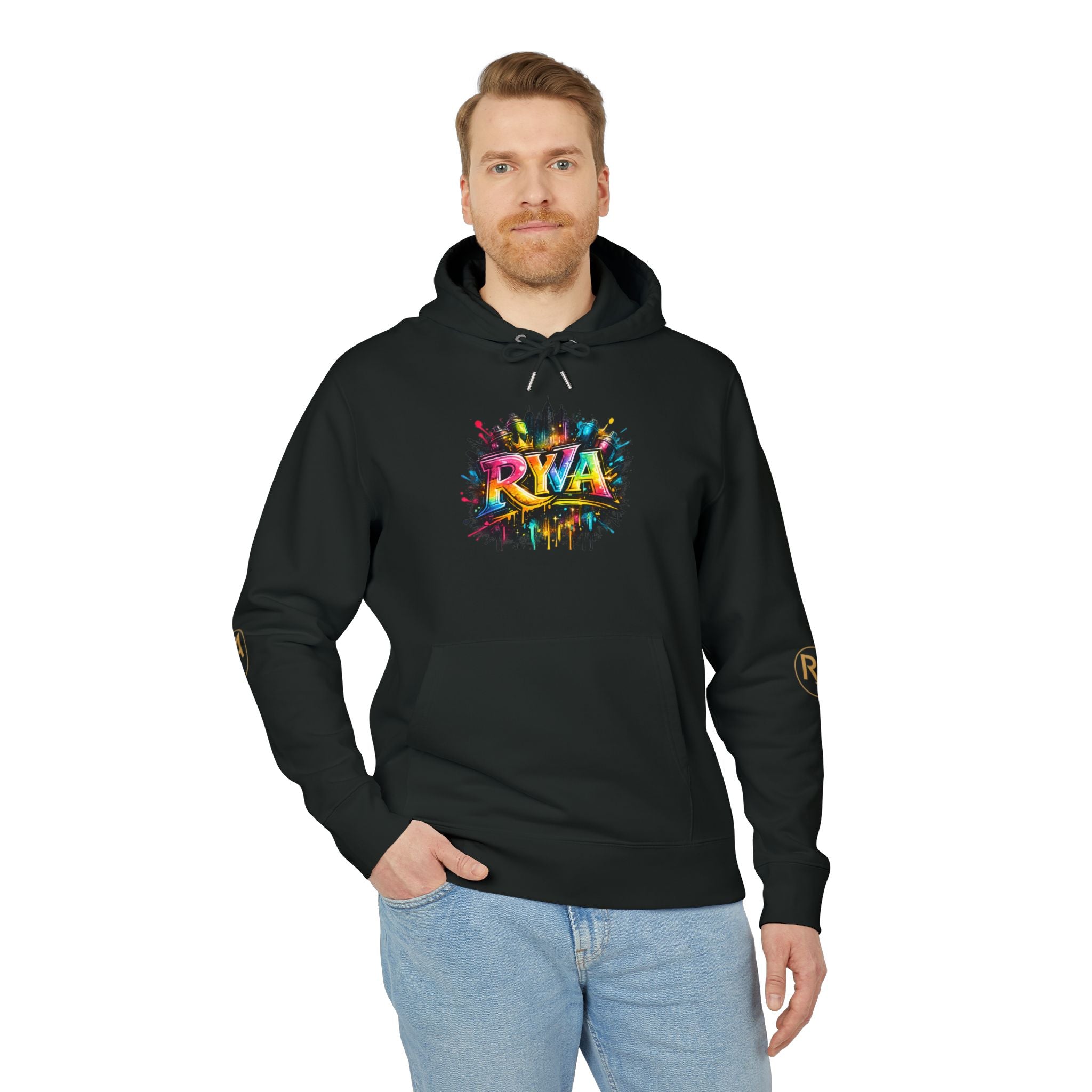 Color Splash RYA Hoodie — Graphic White Pullover with Vibrant Logo