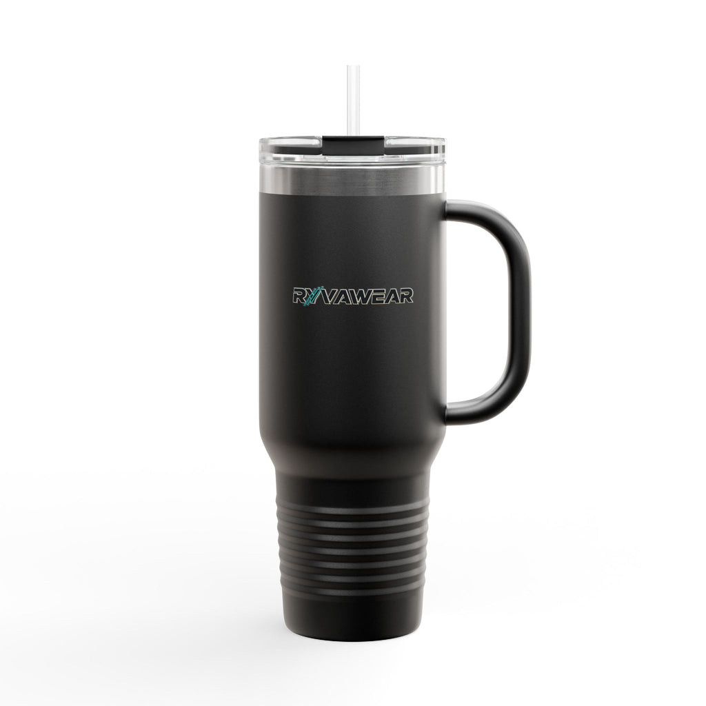 40oz Insulated Travel Mug – Large Vacuum Tumbler with Handle & Straw, Keeps Drinks Hot or Cold