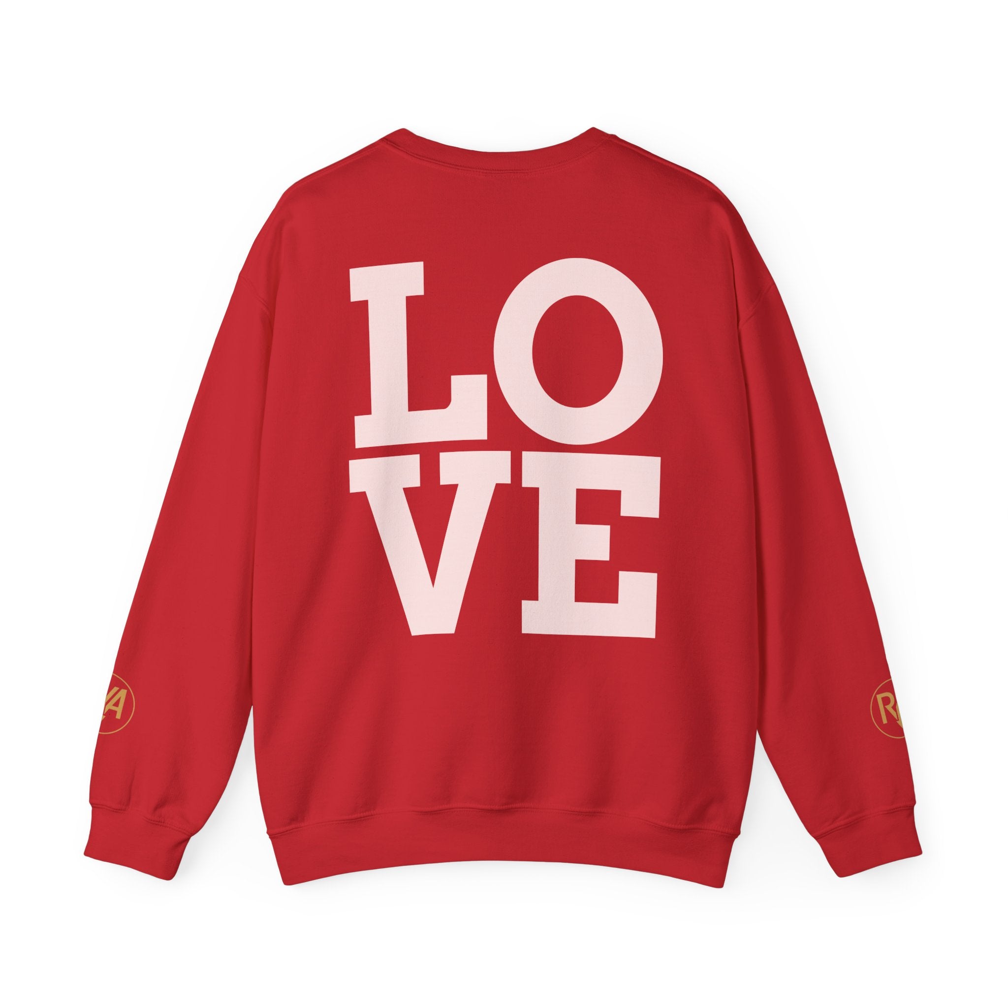 Crewneck Sweatshirt - Pink 'LOVE' Back Print with Minimal Logo