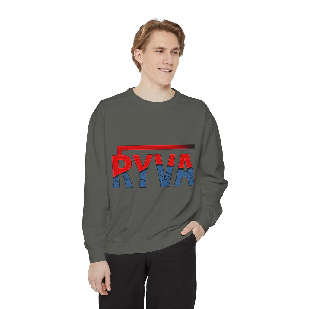 RYVA Logo Sweatshirt — Vintage Red & Blue Graphic Crewneck