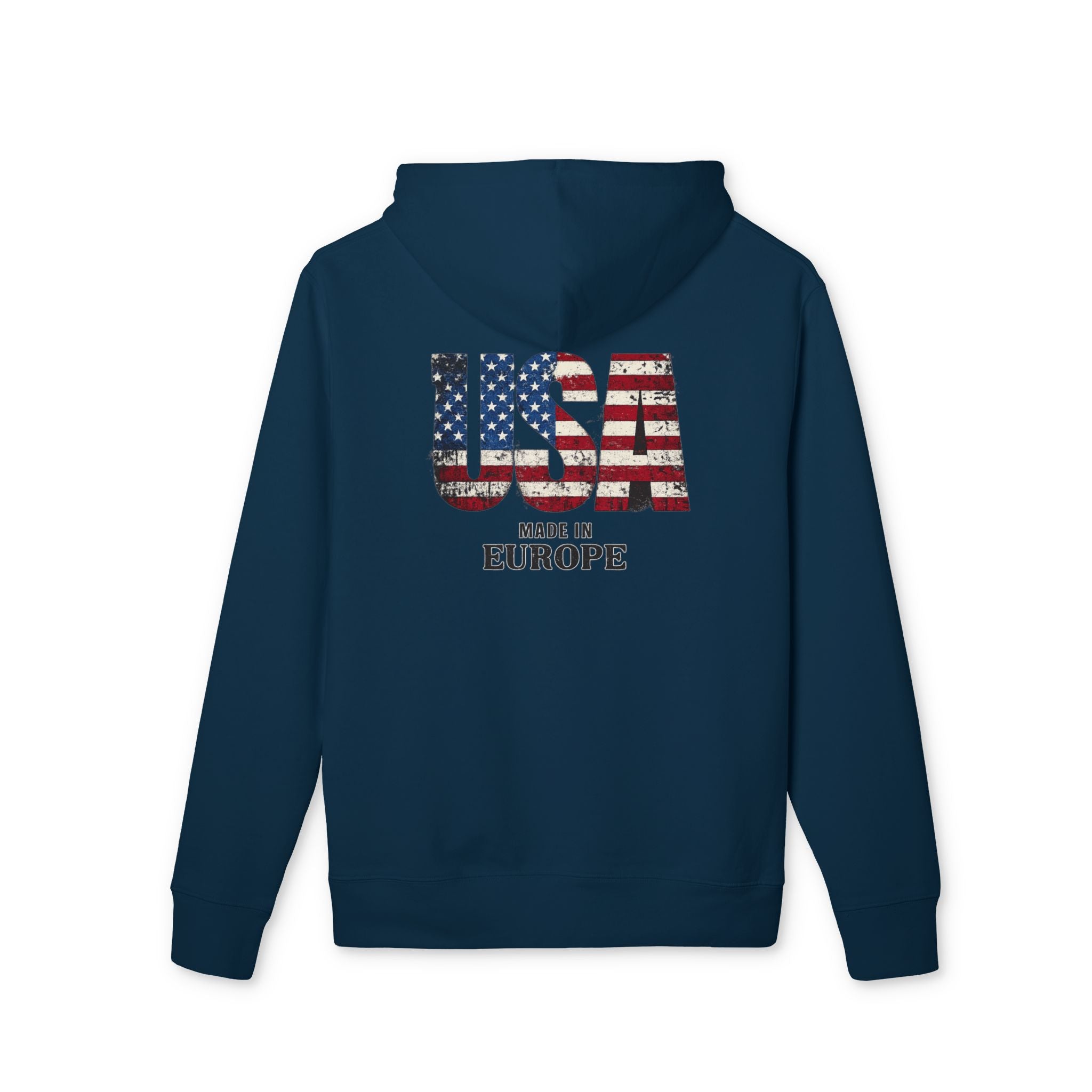 Made in Europe USA Flag Hoodie — Patriotic Graphic Pullover