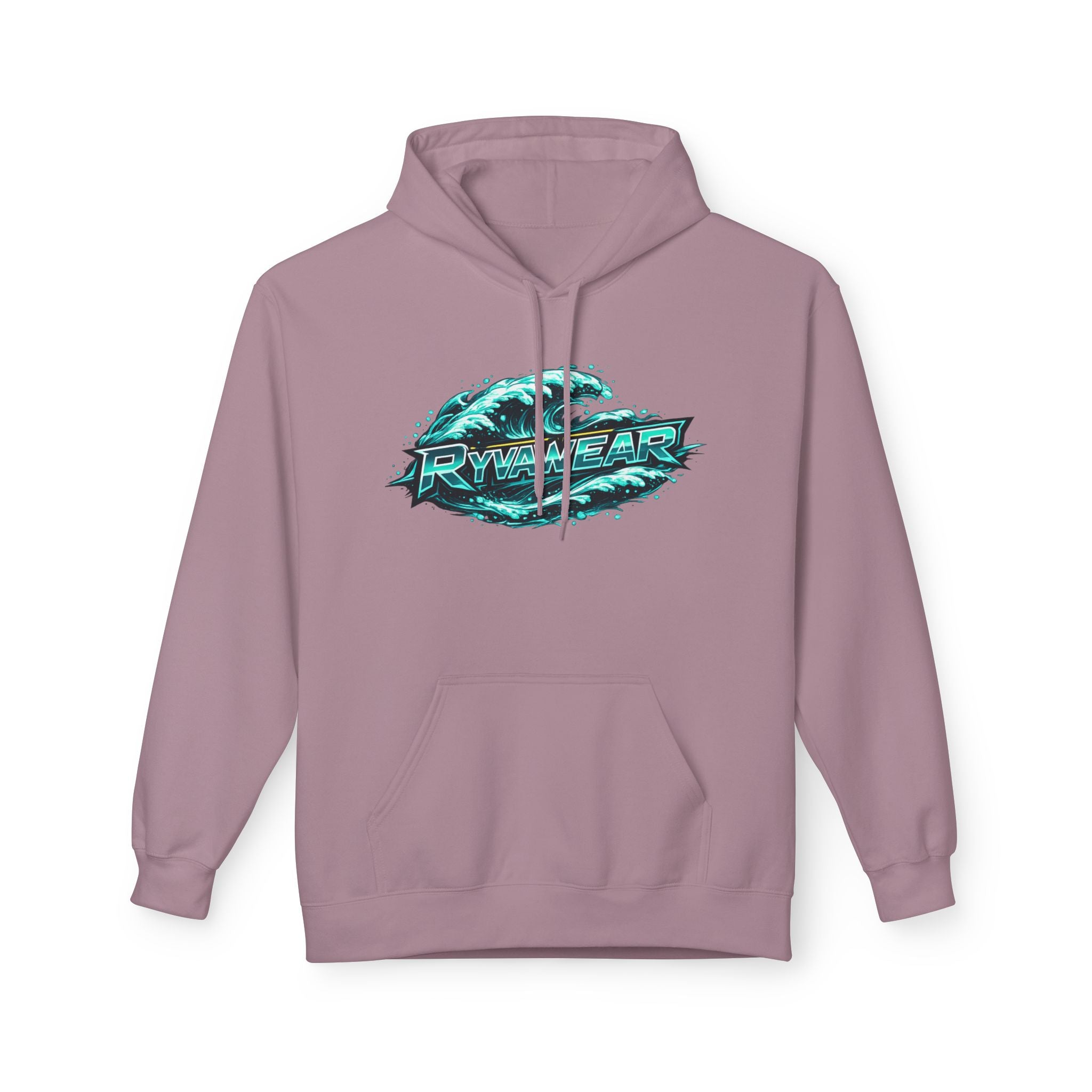 Hoodie — Retro Teal 'Rivestar' Surf Wave Logo Pullover