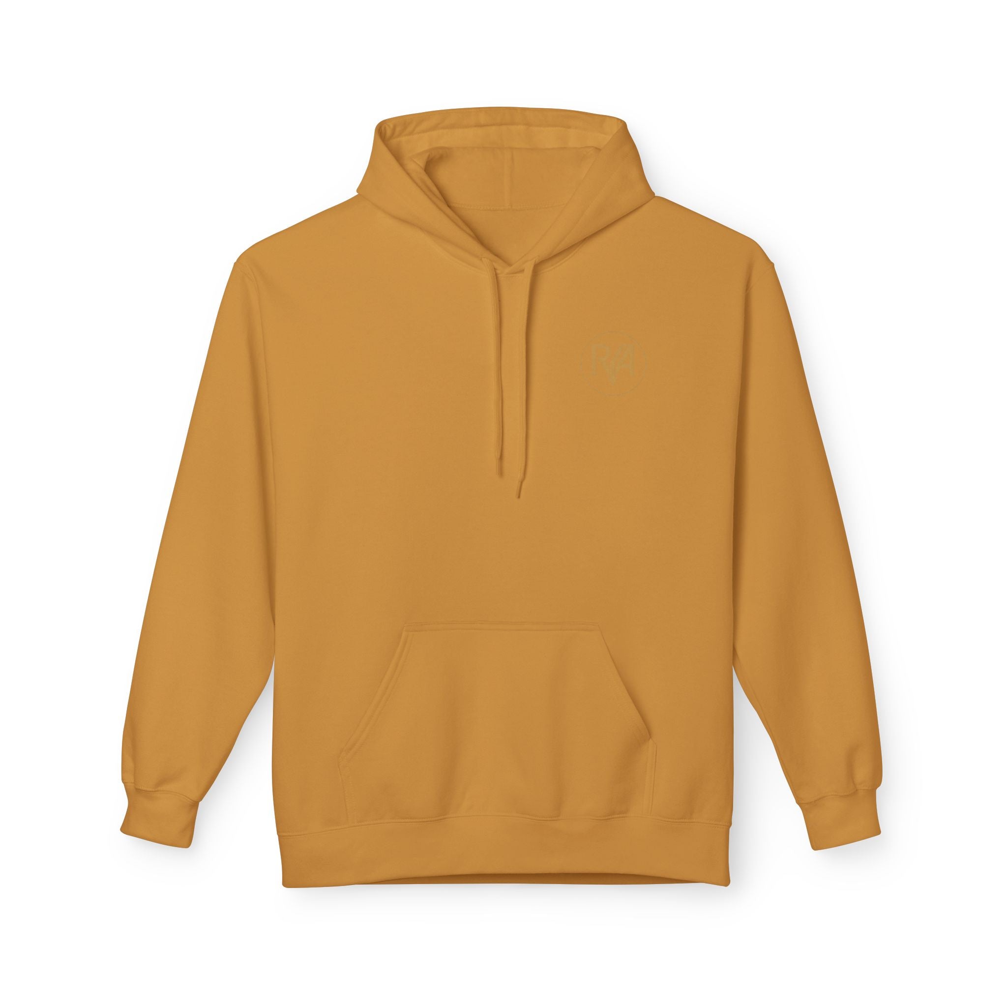Minimal Monogram Hoodie — Gold R/A Chest Logo