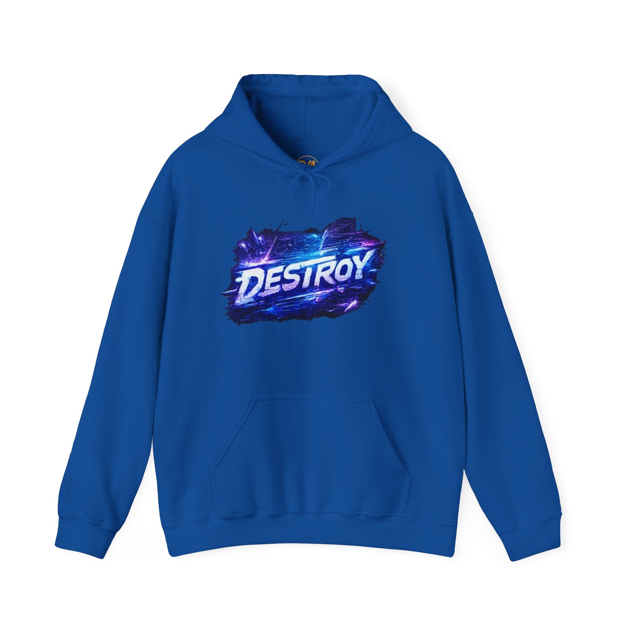 Destroy Graphic Hoodie - Retro Cosmic Brushstroke Pullover