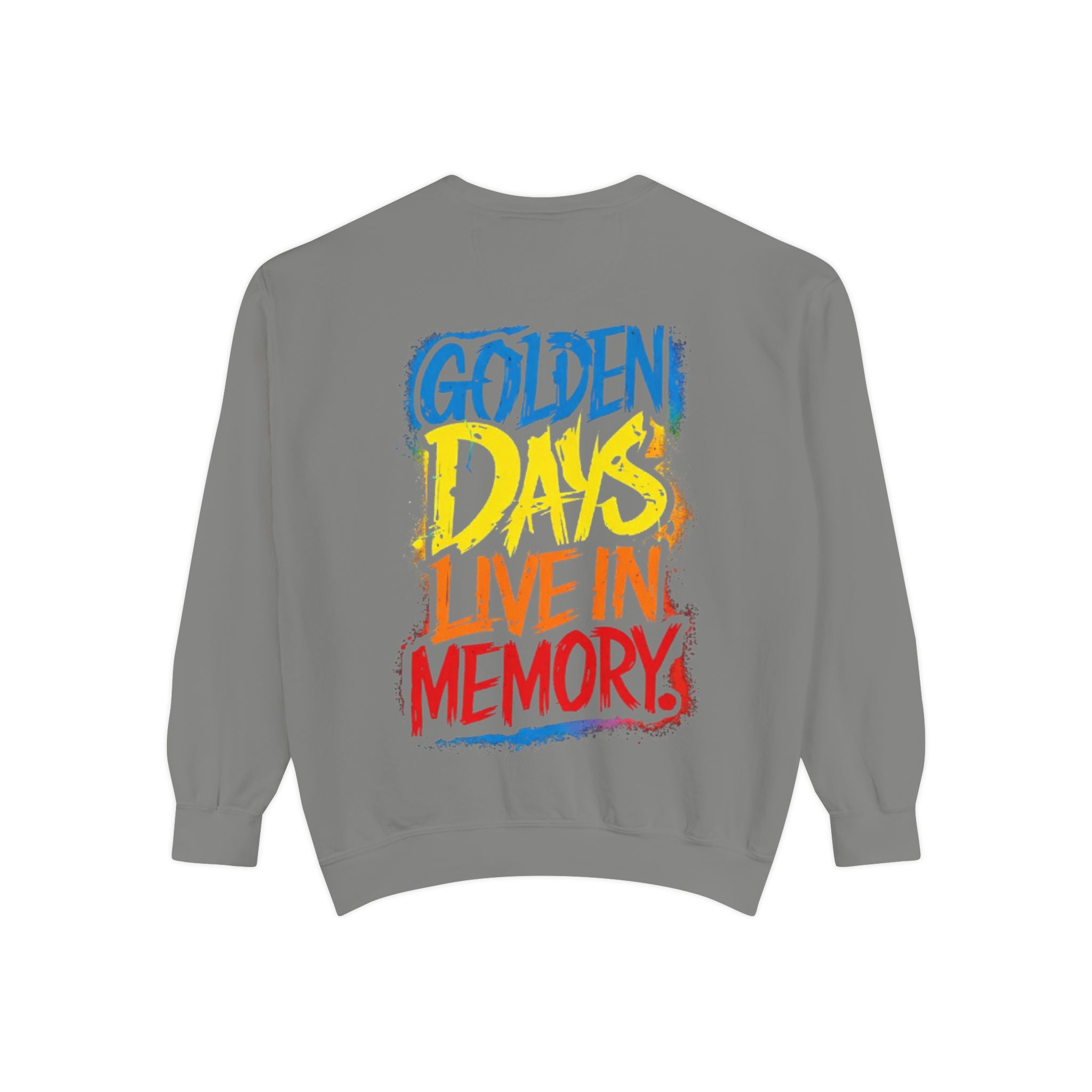 Golden Days Live In Memory Sweatshirt - Retro Brushstroke Graphic Crewneck