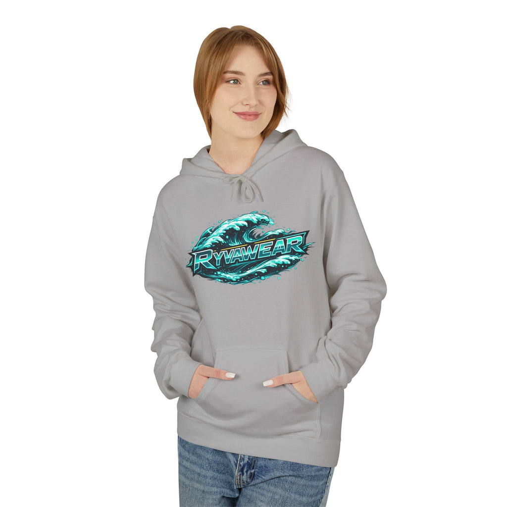 Hoodie — Retro Teal 'Rivestar' Surf Wave Logo Pullover