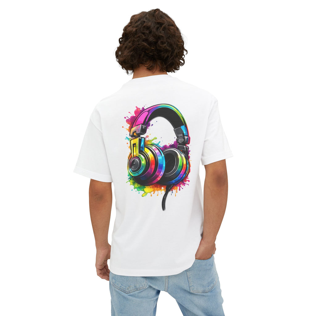 Headphones Graphic Tee - Colorful Splash DJ Music T-Shirt