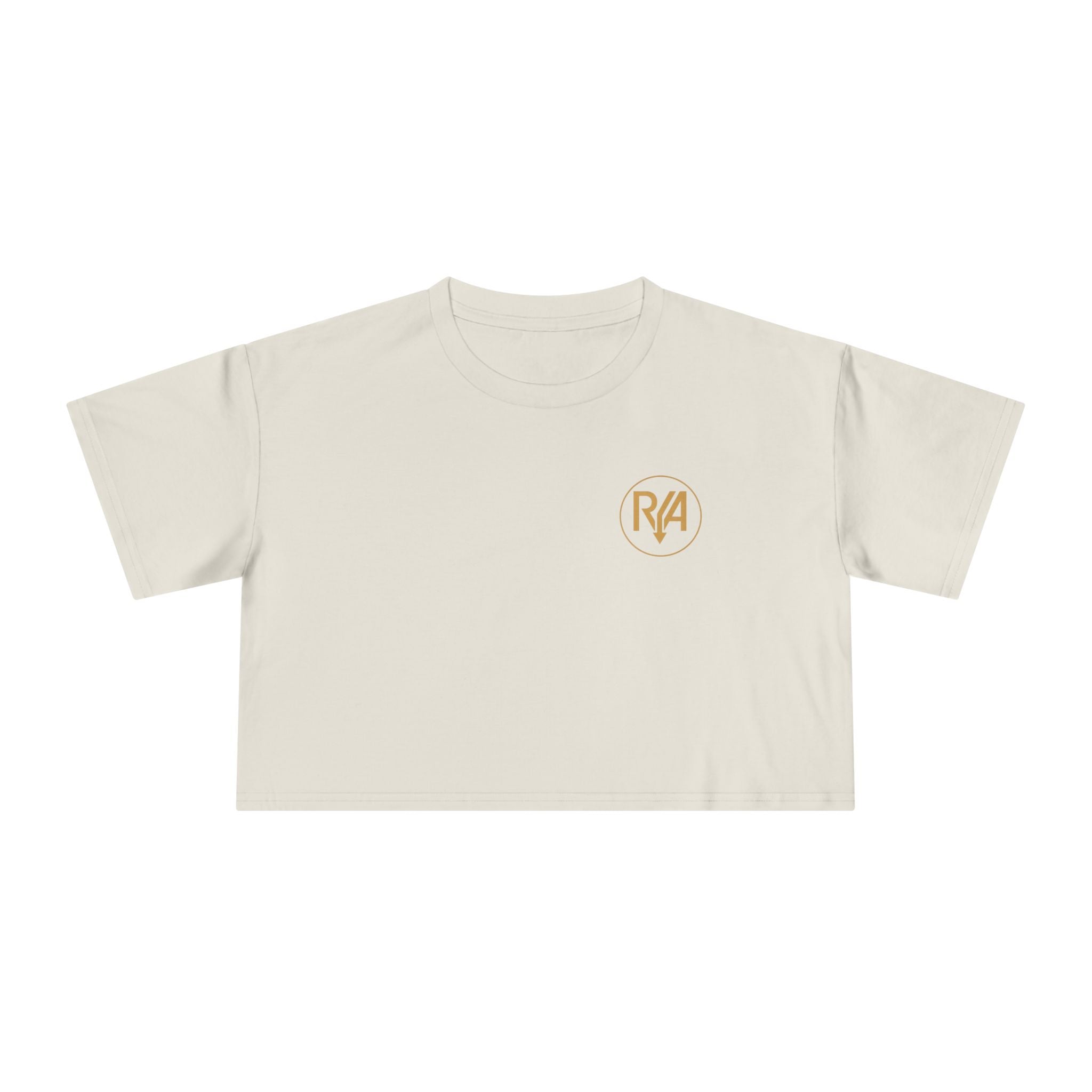 Crop Tee — Minimal Gold R/A Logo Women's Cropped T-Shirt