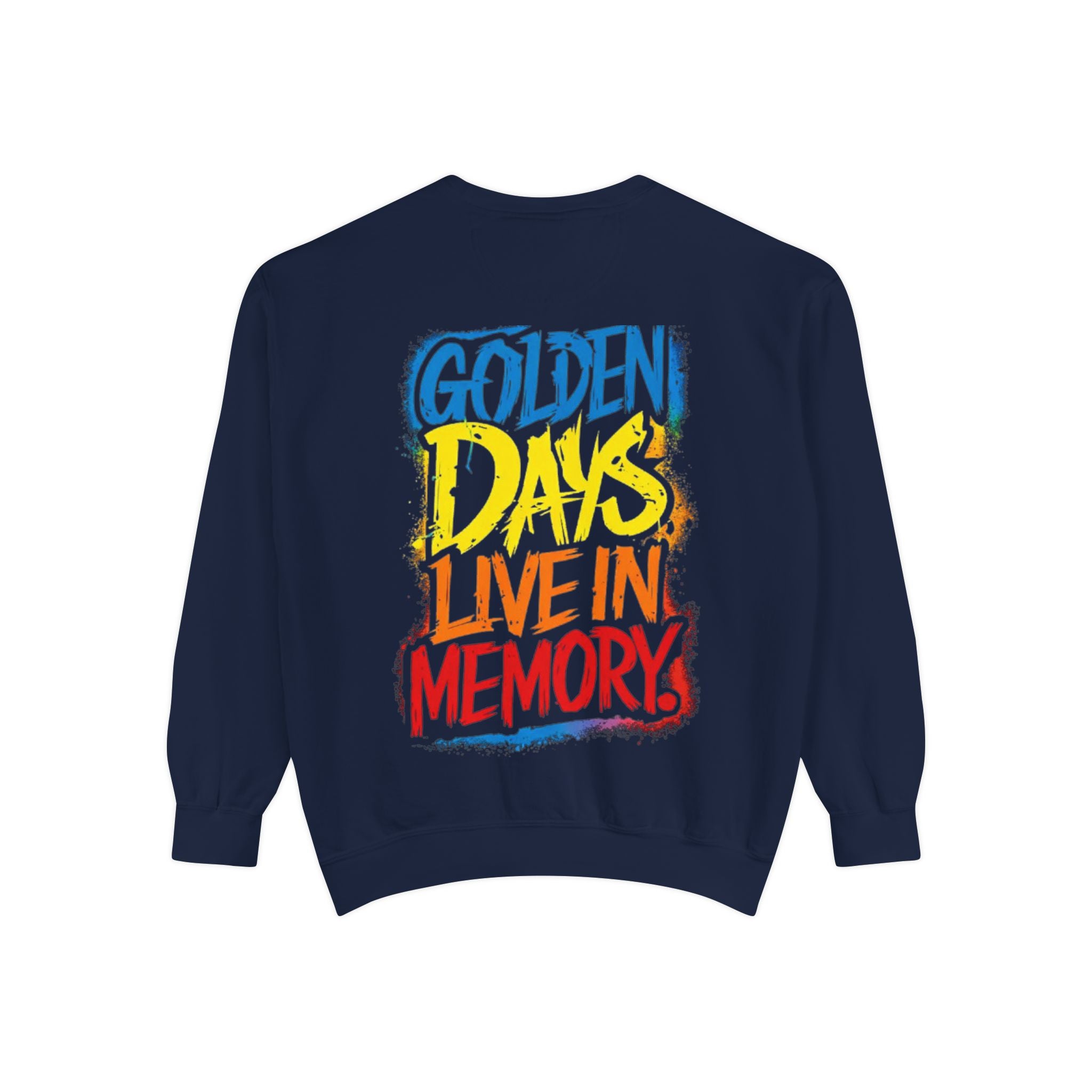 Golden Days Live In Memory Sweatshirt - Retro Brushstroke Graphic Crewneck