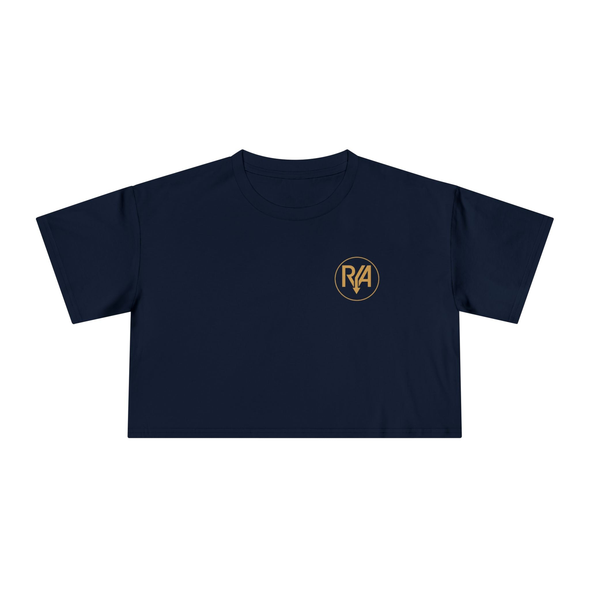 Crop Tee — Minimal Gold R/A Logo Women's Cropped T-Shirt