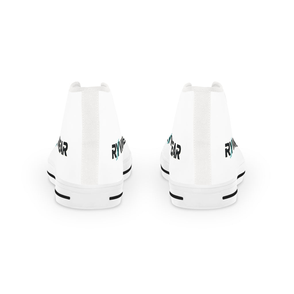 High Top Sneakers — Minimal White Canvas with 'RYWAWEAR' Side Logo