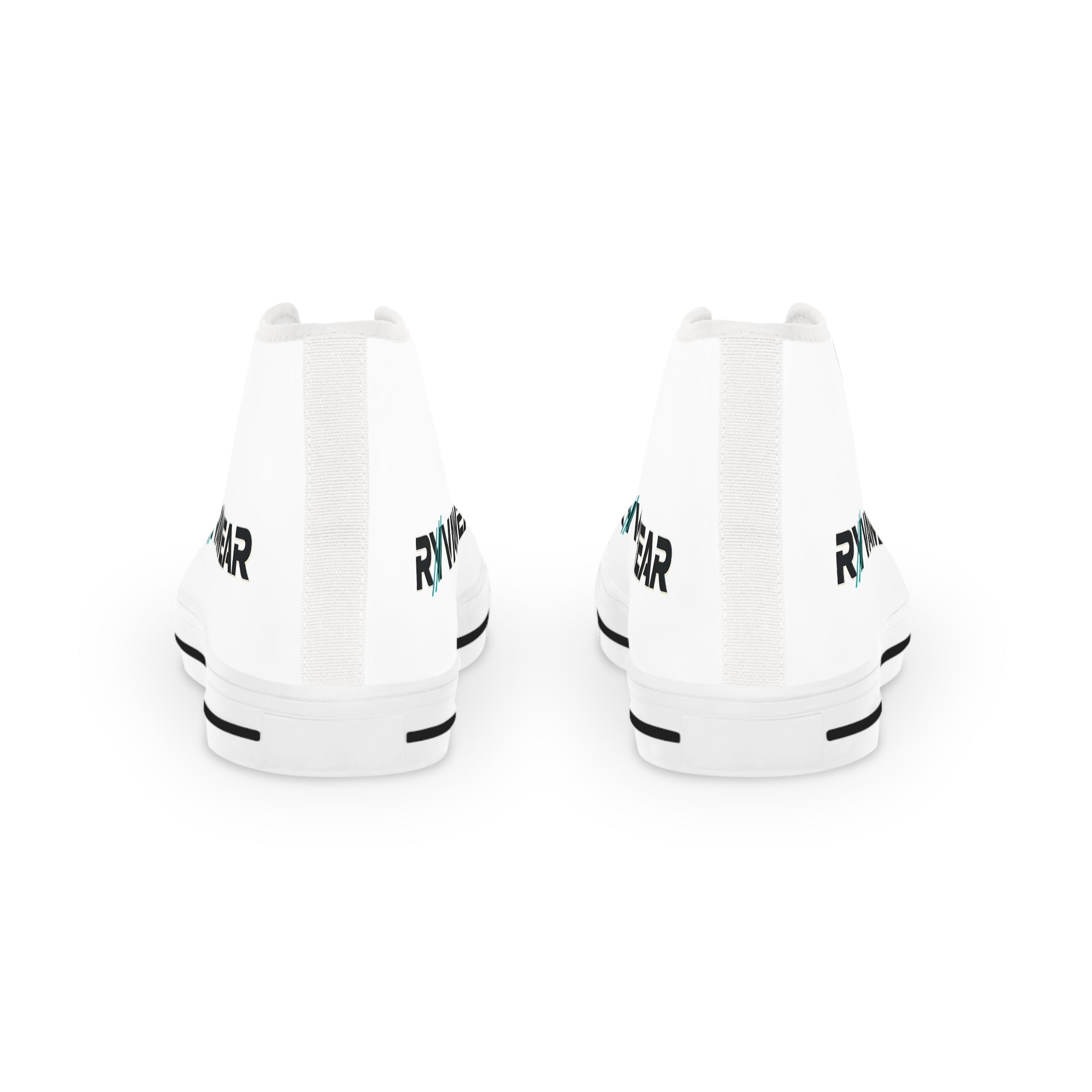 High Top Sneakers — Minimal White Canvas with 'RYWAWEAR' Side Logo