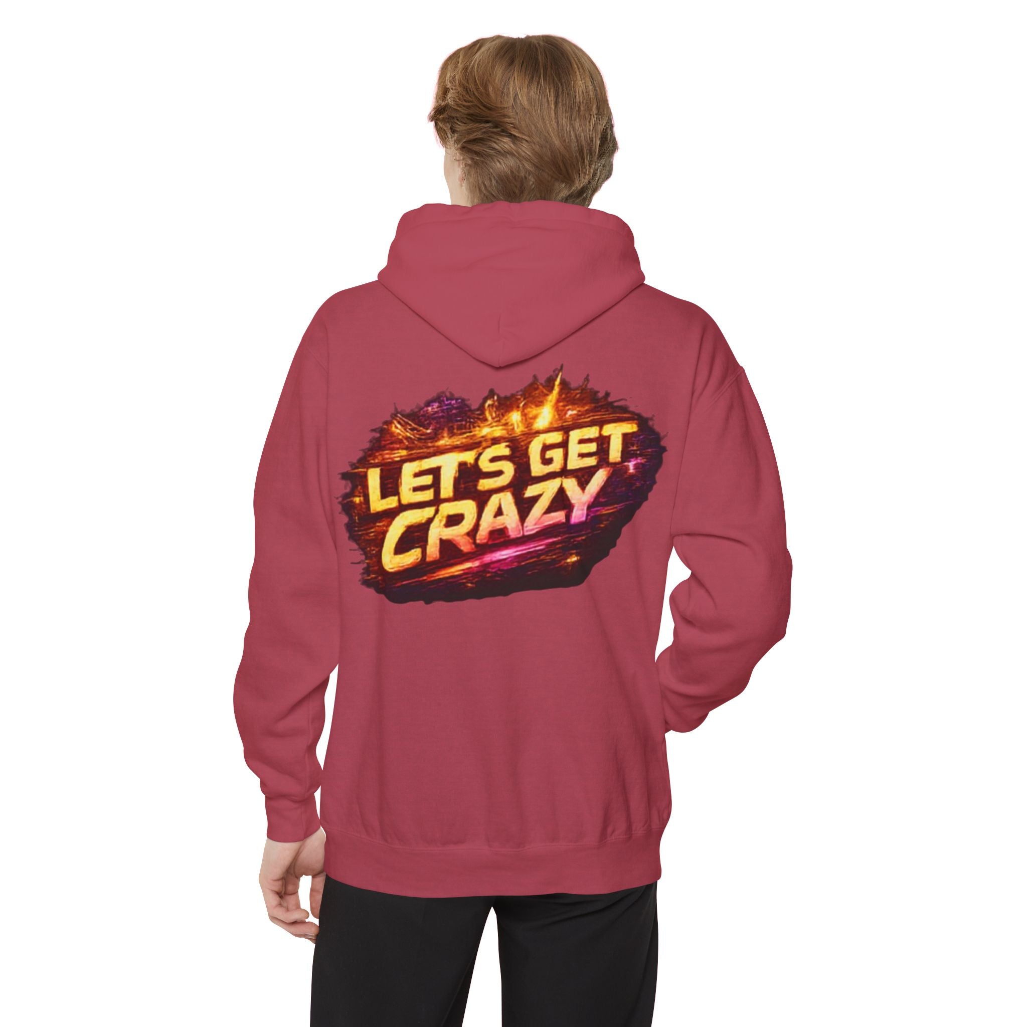Let's Get Crazy Hoodie — Retro Flame Graphic Pullover