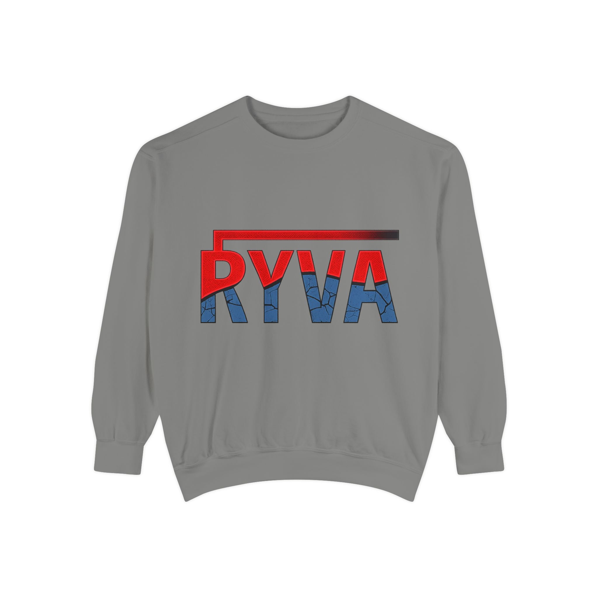 RYVA Logo Sweatshirt — Vintage Red & Blue Graphic Crewneck