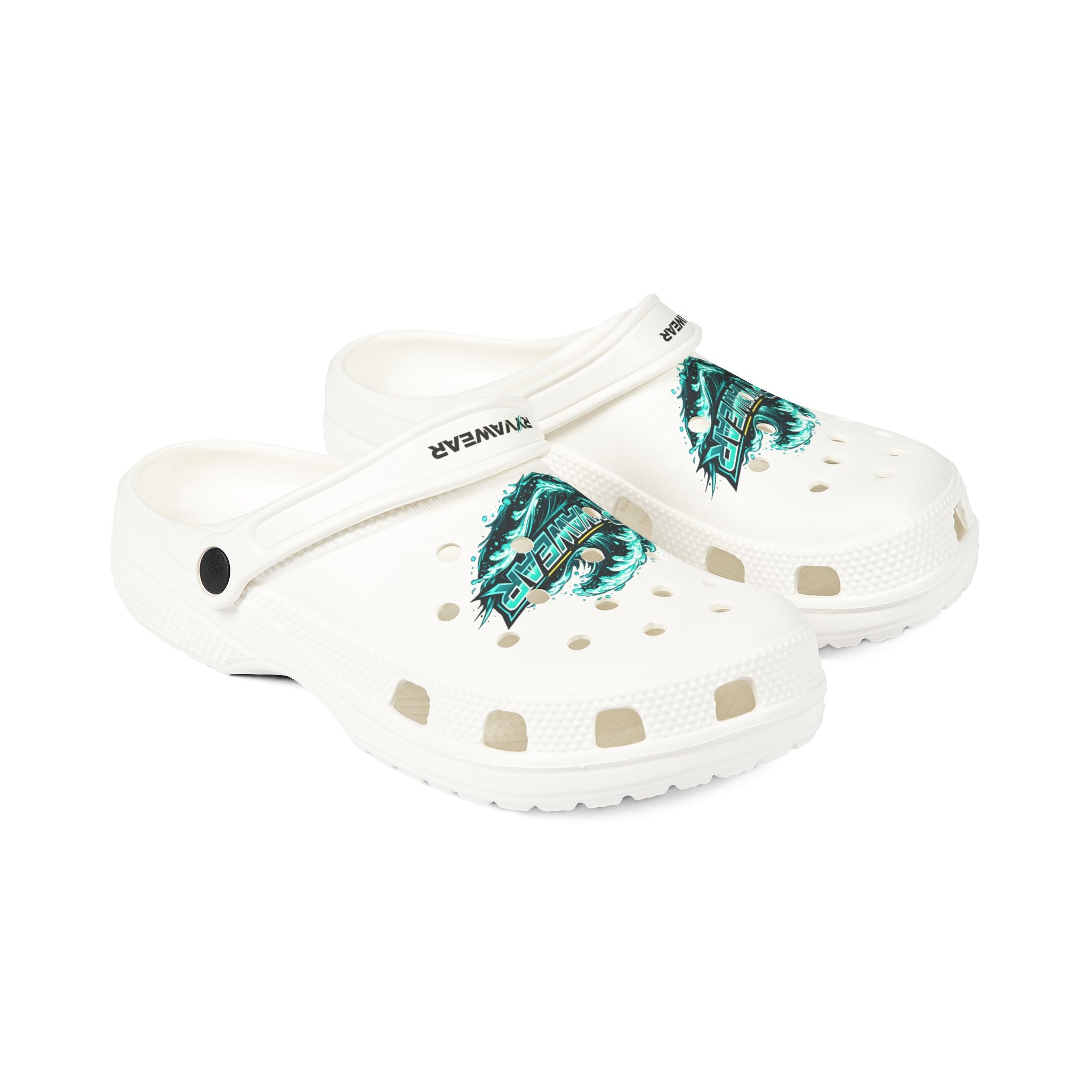 Tropical Reef EVA Foam Clogs — Teal Ocean Graphic Slip-On Shoes