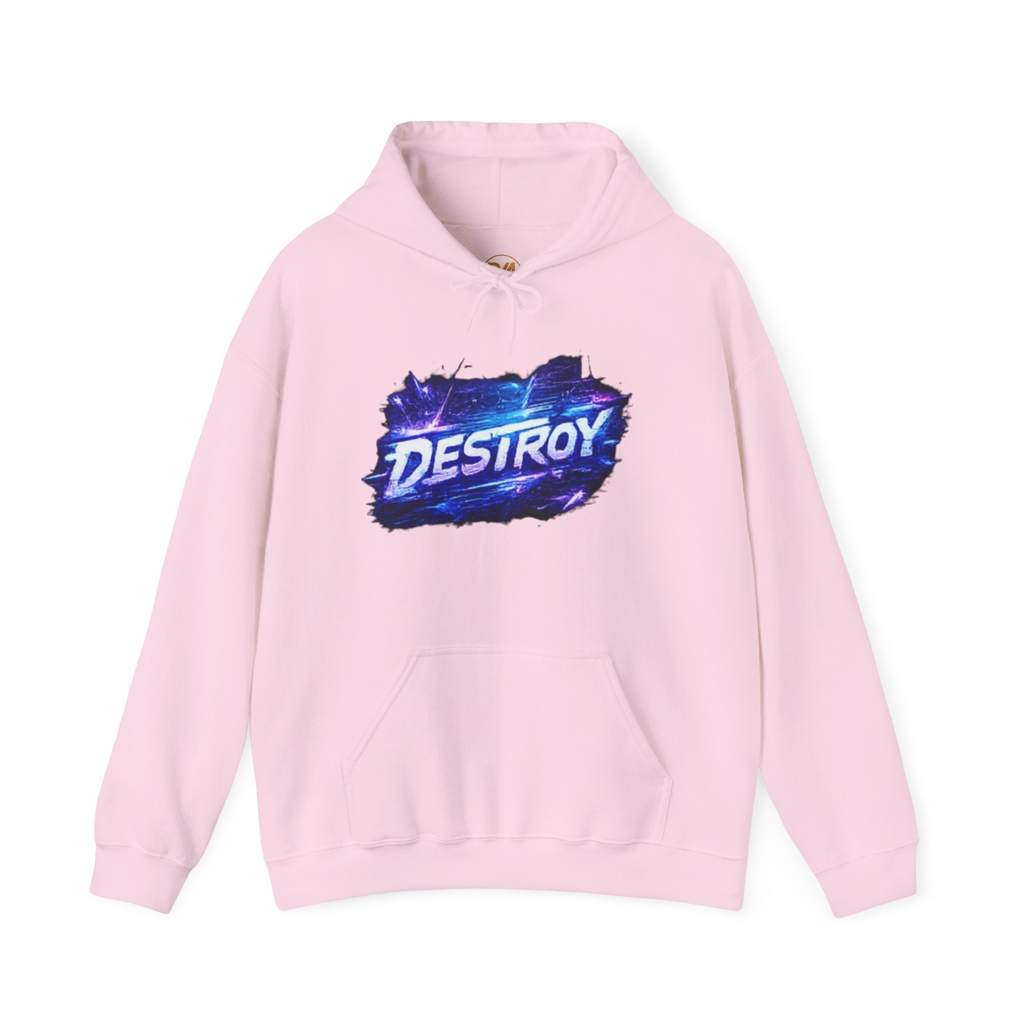Destroy Graphic Hoodie - Retro Cosmic Brushstroke Pullover