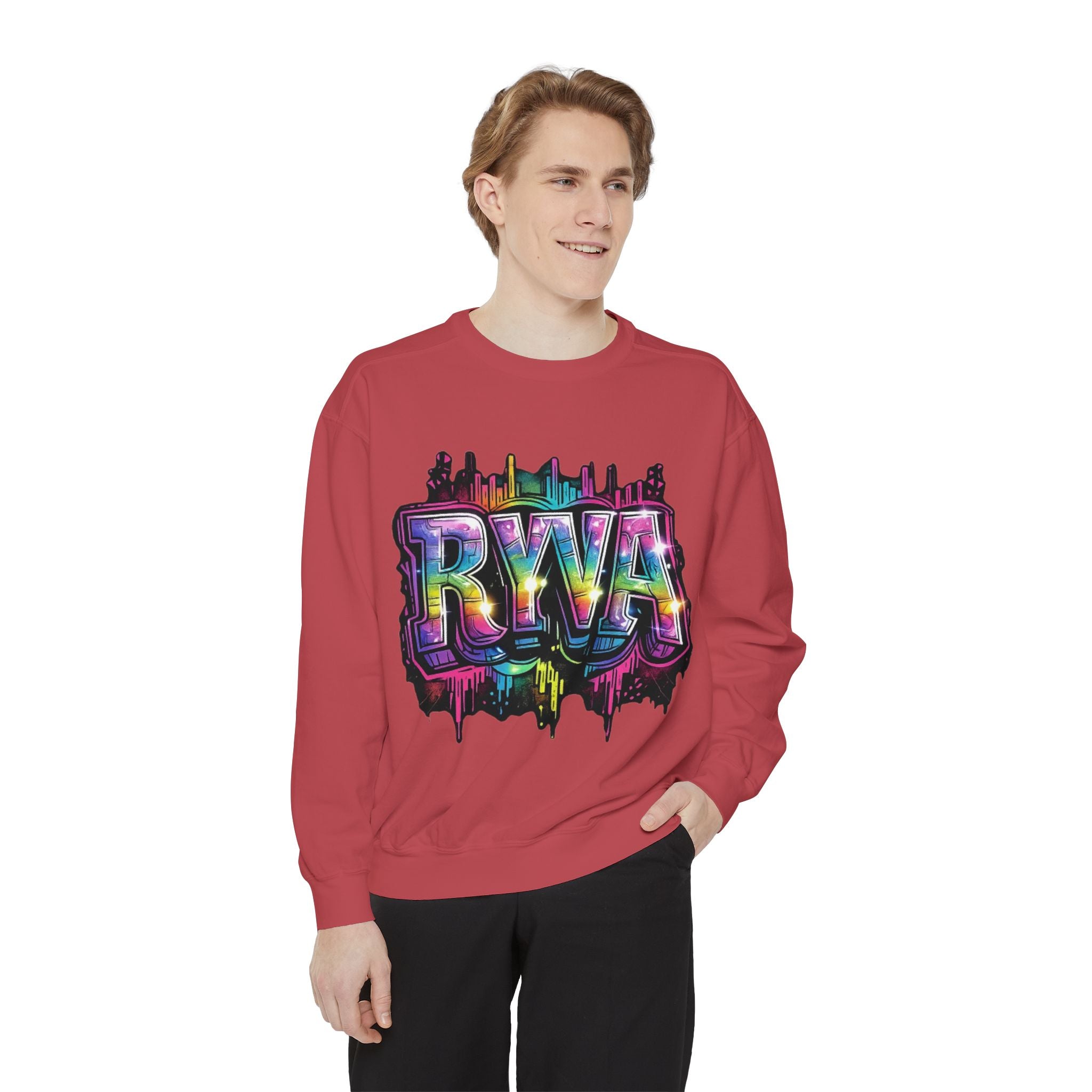 RVA Rainbow Graffiti Sweatshirt — Vibrant Richmond City Pullover