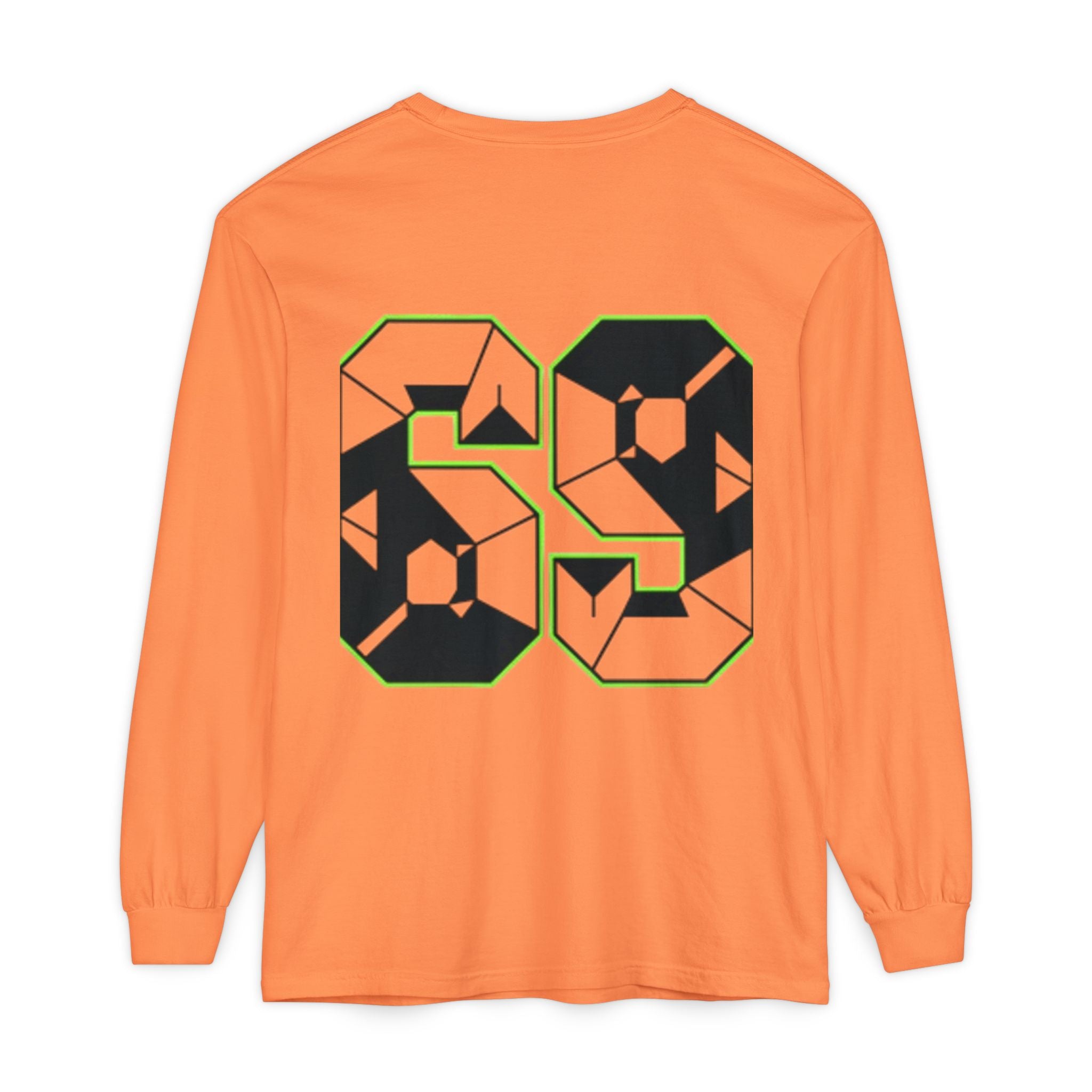 69 Graphic Long Sleeve Tee — Geometric Number Back Print